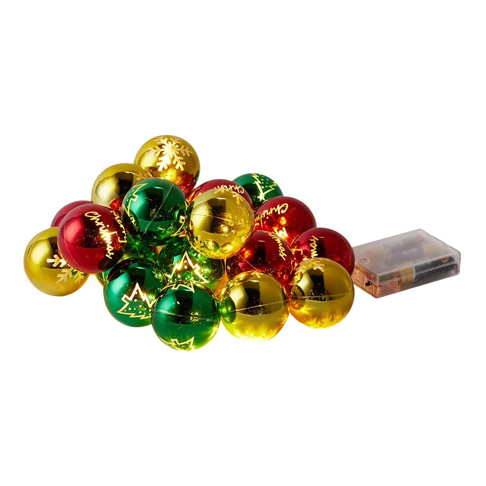 Voltsify Multicoloured Christmas Ball Ornament String Lights Battery Powered