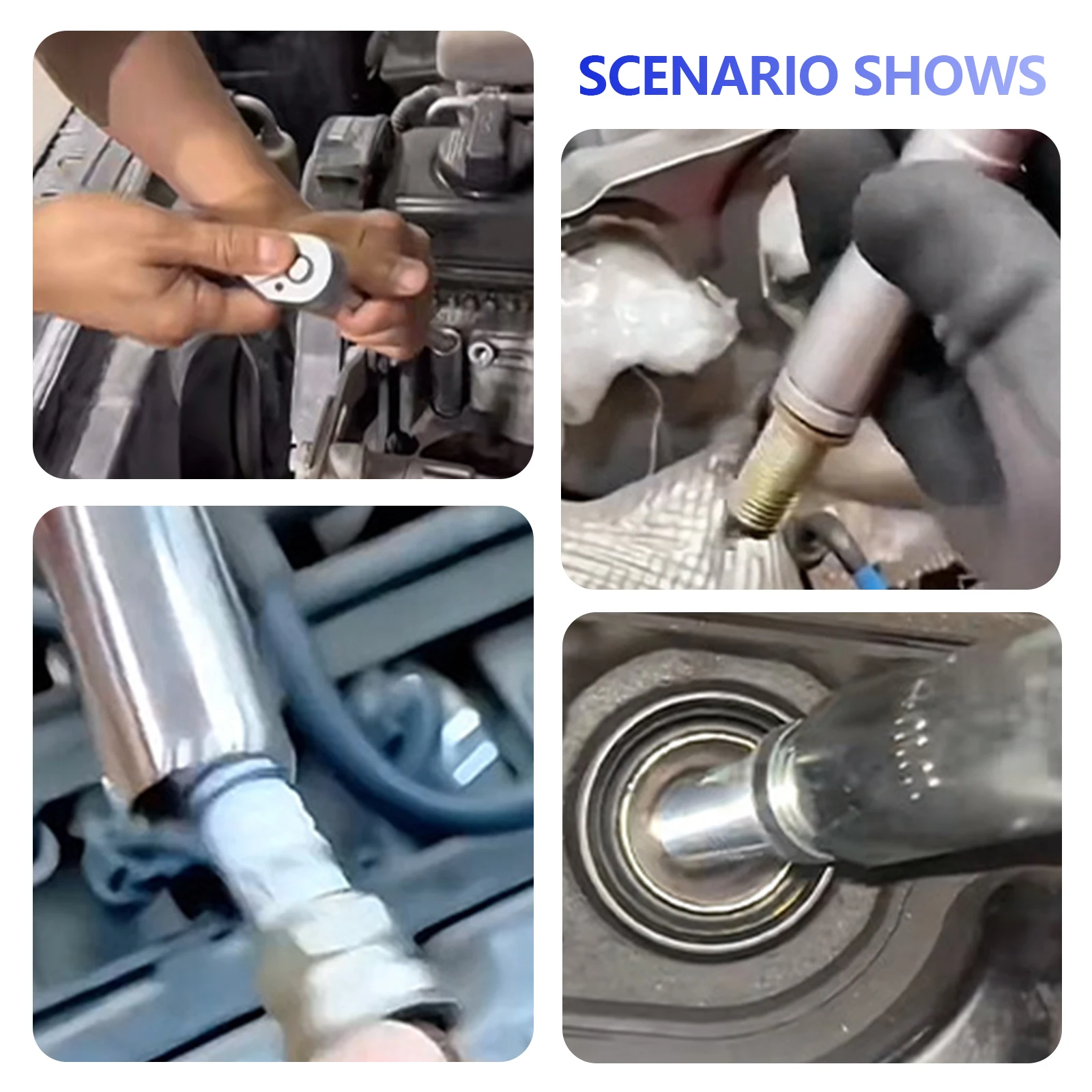 4PCS Magnetic Spark Plug Socket 14+16mm Thin Wall 3/8'' Drive Install Replace Repair Kit Torque Remove Removal Gap Tool
