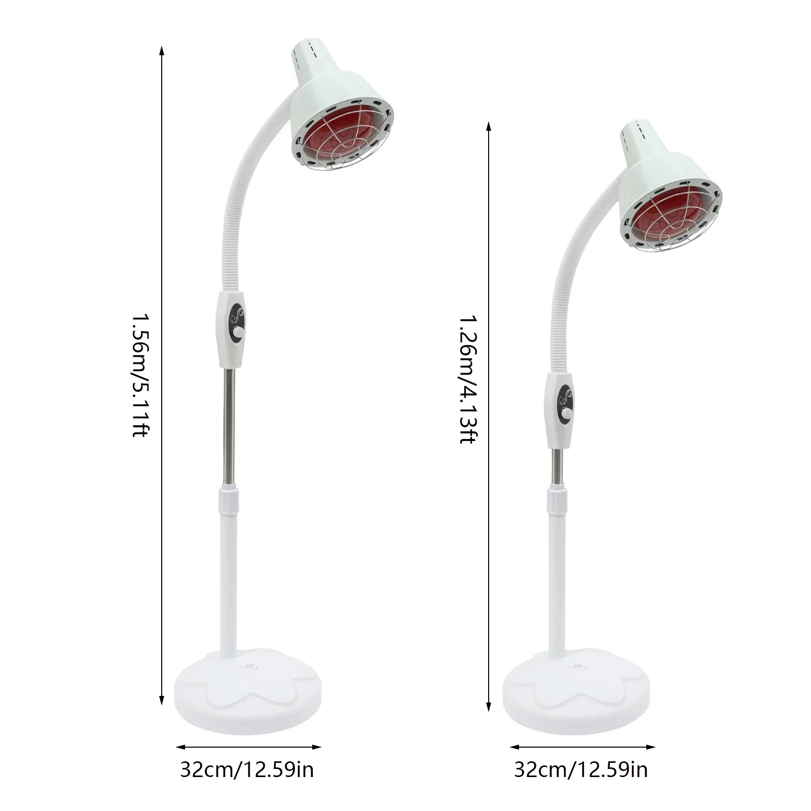 Infra Red Lamp with 275W High Power Light Source, Single Head Type Far Infrared Therapy Lamp, 360°Rotating Infrared Light Device