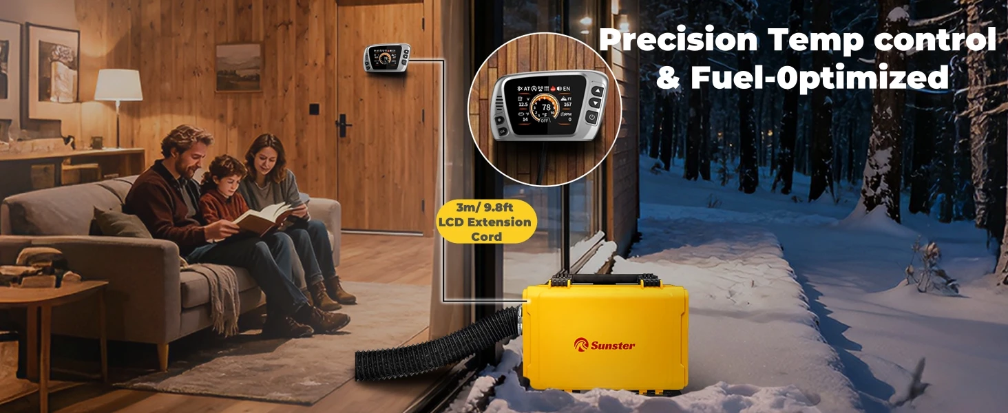 8KW Diesel Parking Heater 12V/220V Portable Toolbox Night Heater With Bluetooth APP Ventilation Mode For Trucks Boats Home RV