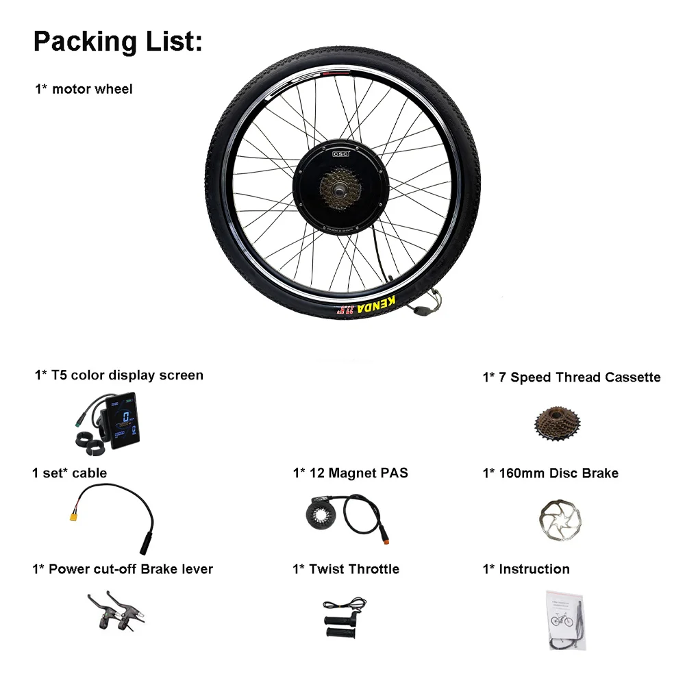 CSC UK Stock Electric Bike Conversion Kit 48V 1500W Built-in Controller Waterproof connector Hub Motor 27.5in 29in Rear Wheels