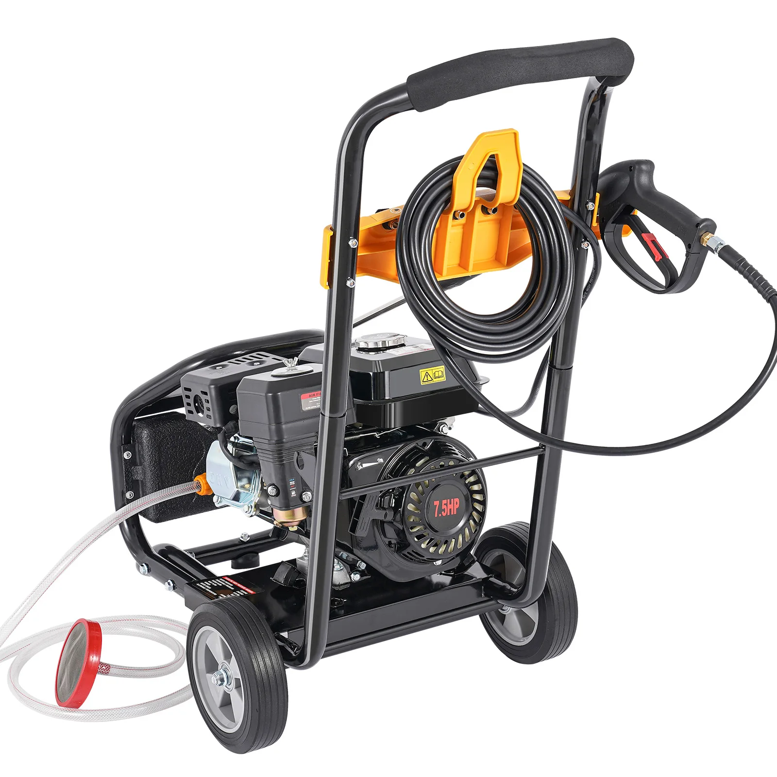 7.5HP Pressure Washer 3400RPM 2200PSI High Pressure Washer Machine with 5 Different Nozzles Outlet Inlet Pipe