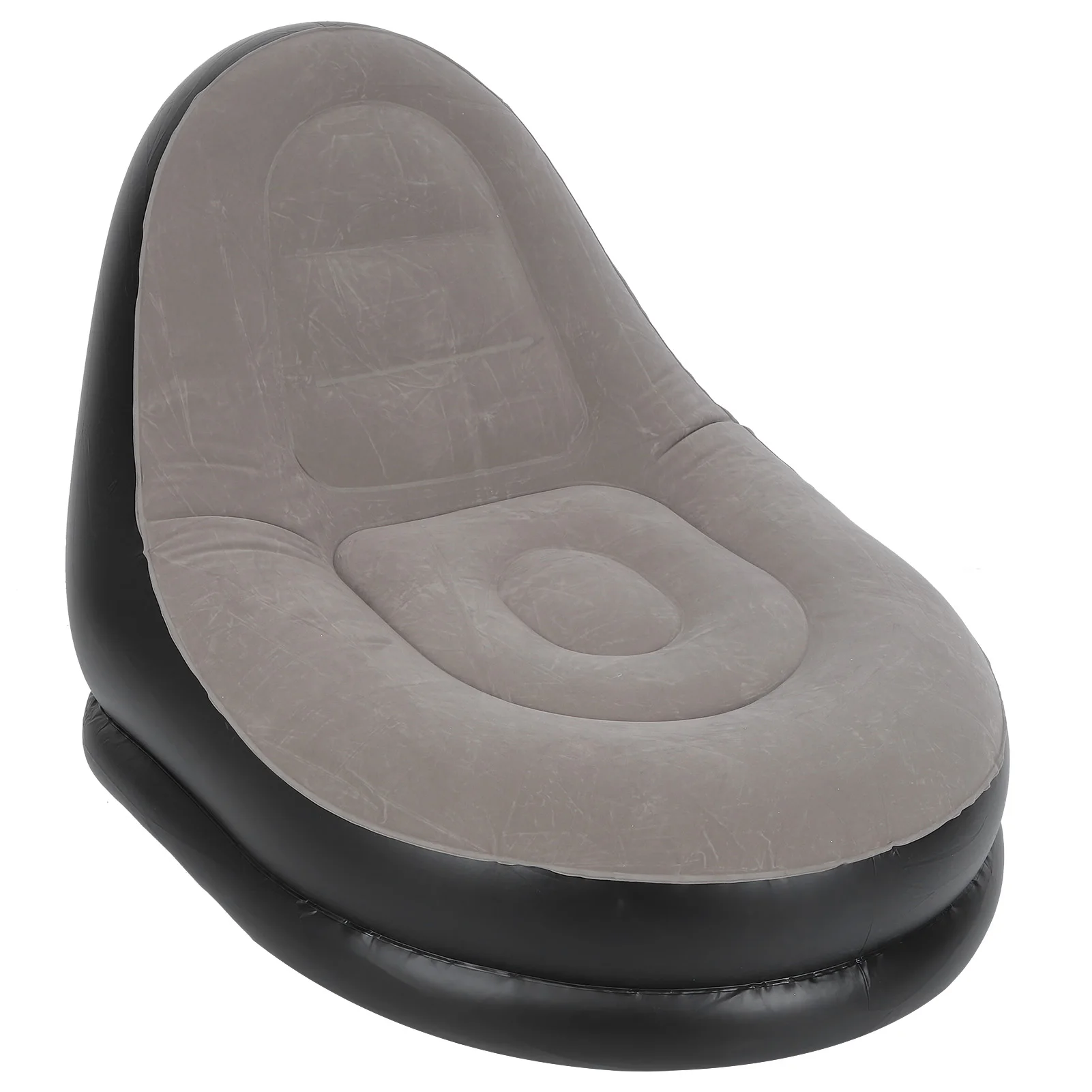 Modern Inflatable Folding Recliner Sofa Chair with Footstool for Living Room Balcony Garden