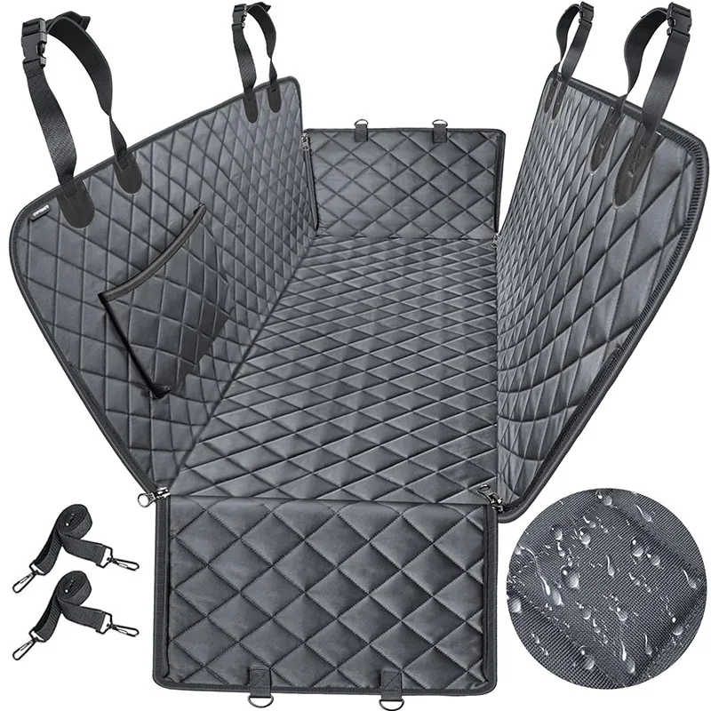 Dog Seat Cover for Back Seat Waterproof with Mesh Window Scratch Prevent Anti-slip Dog Car Hammock Back Seat Covers for cat