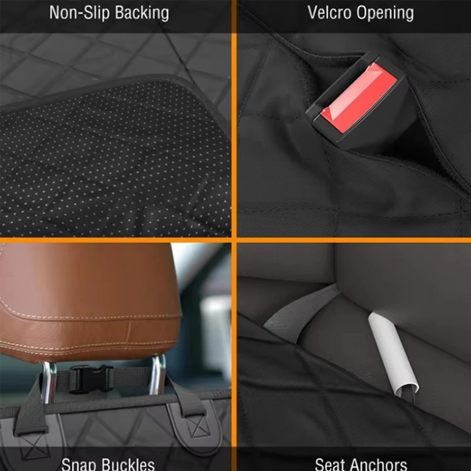 Dog Seat Cover for Back Seat Waterproof with Mesh Window Scratch Prevent Anti-slip Dog Car Hammock Back Seat Covers for cat