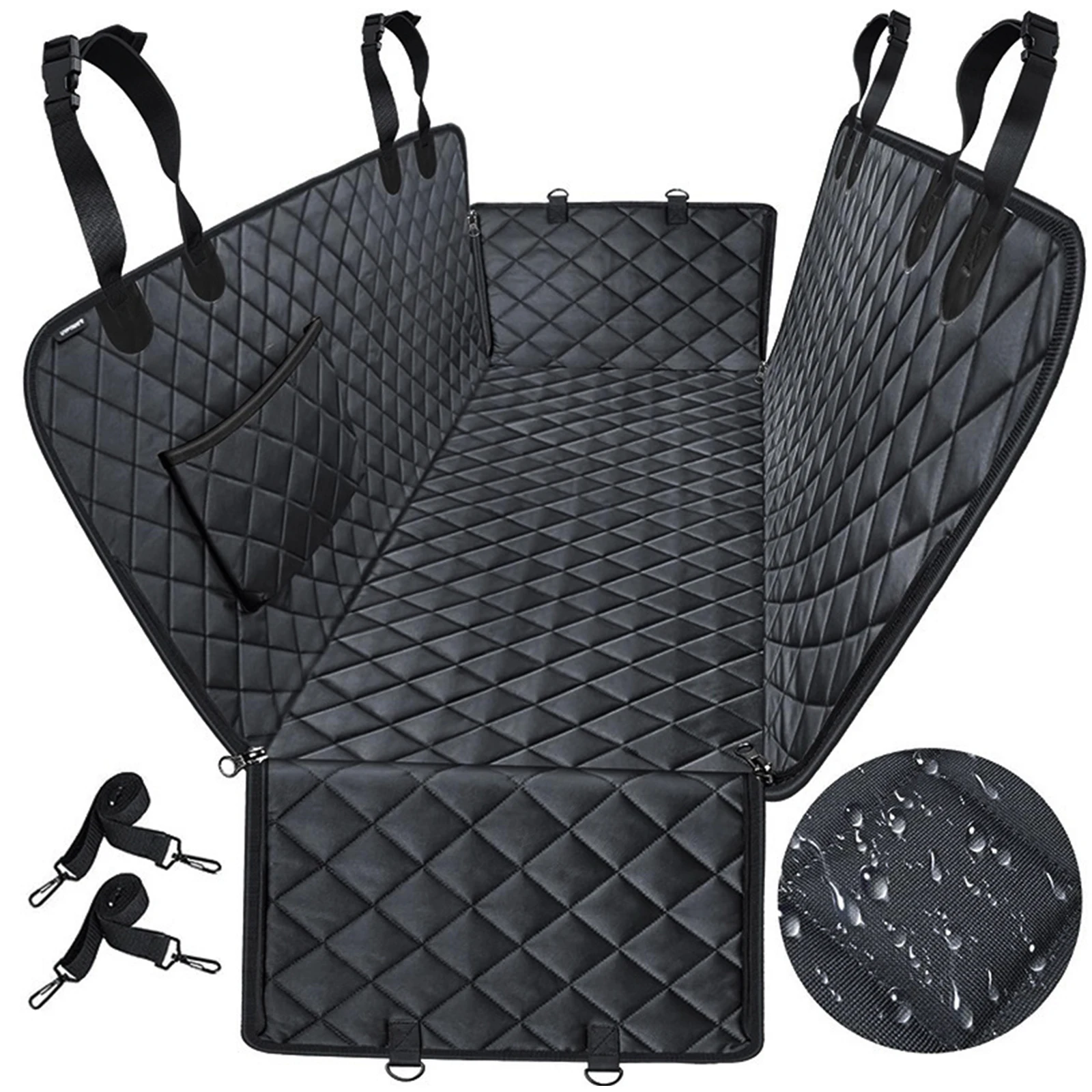 Dog Seat Cover for Back Seat Waterproof with Mesh Window Scratch Prevent Anti-slip Dog Car Hammock Back Seat Covers for cat