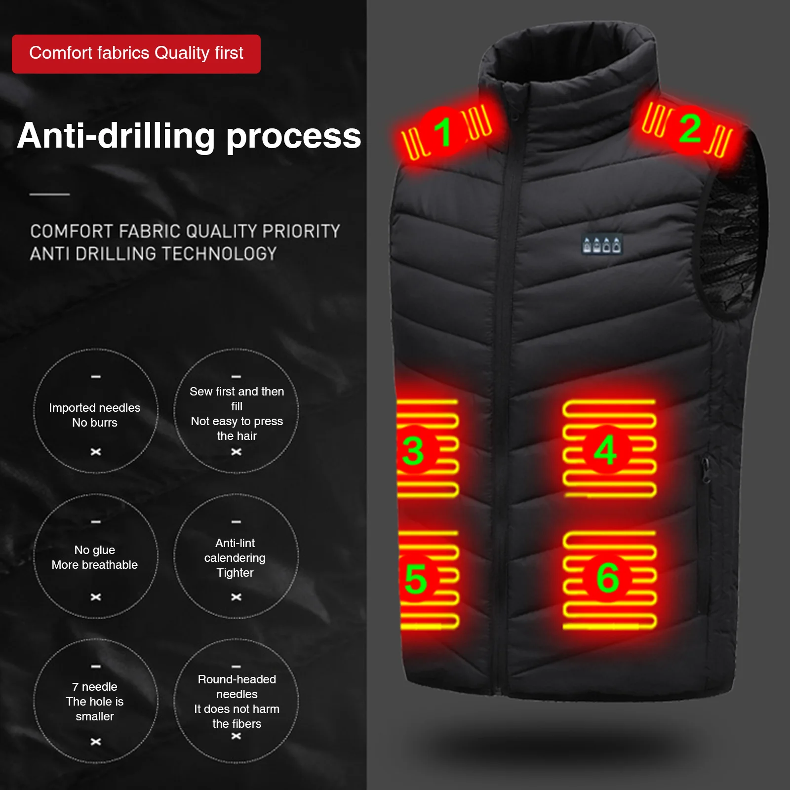 21 Zone Heating Vest Electric USB Infrared Thermal Jacket Smart Heated Clothes New Winter Cold-proof Thick Sleeveless Coat Hikin