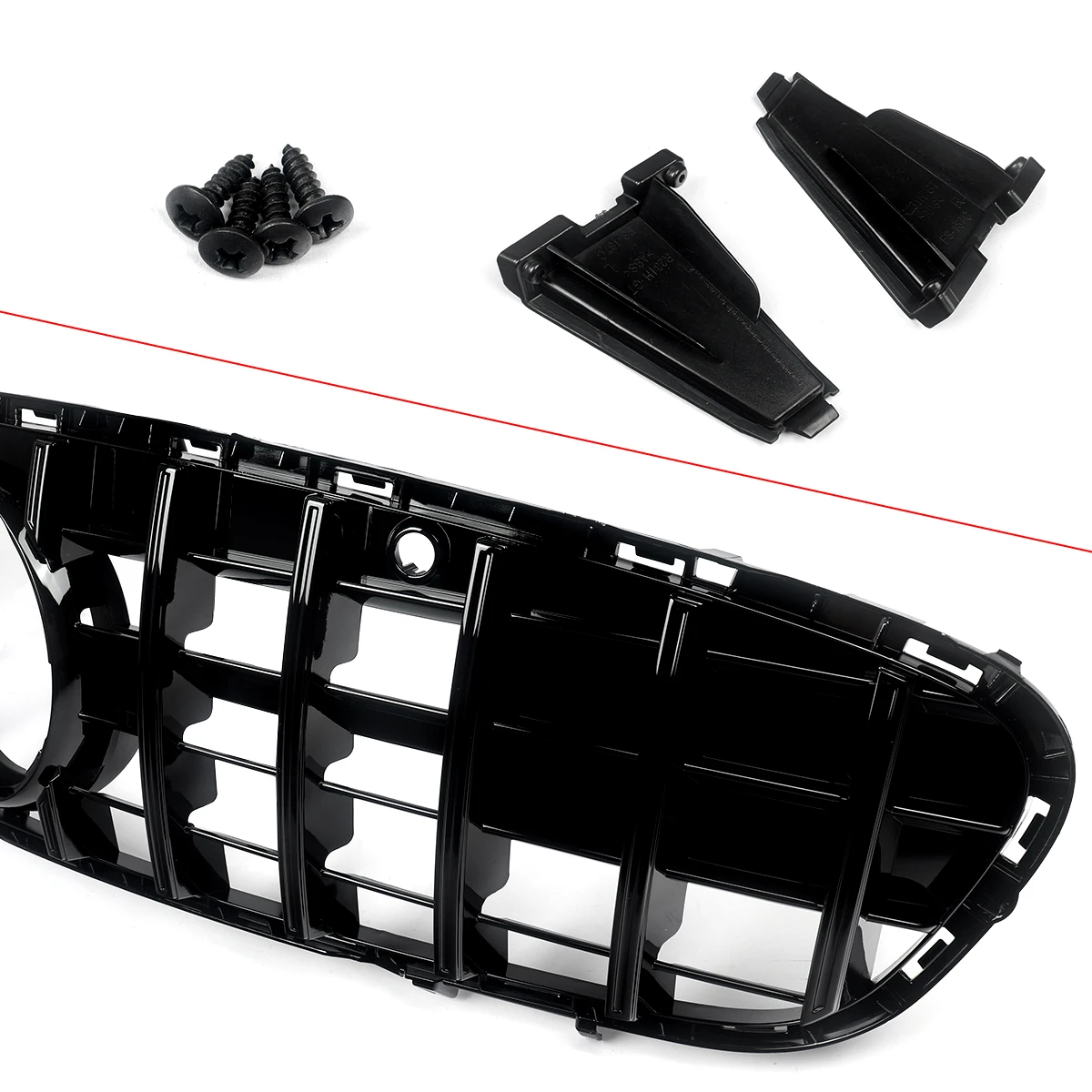 For Benz R231 SL550 SL450 Convertible GT GTR Grille Grill Gloss Black 2017-2020