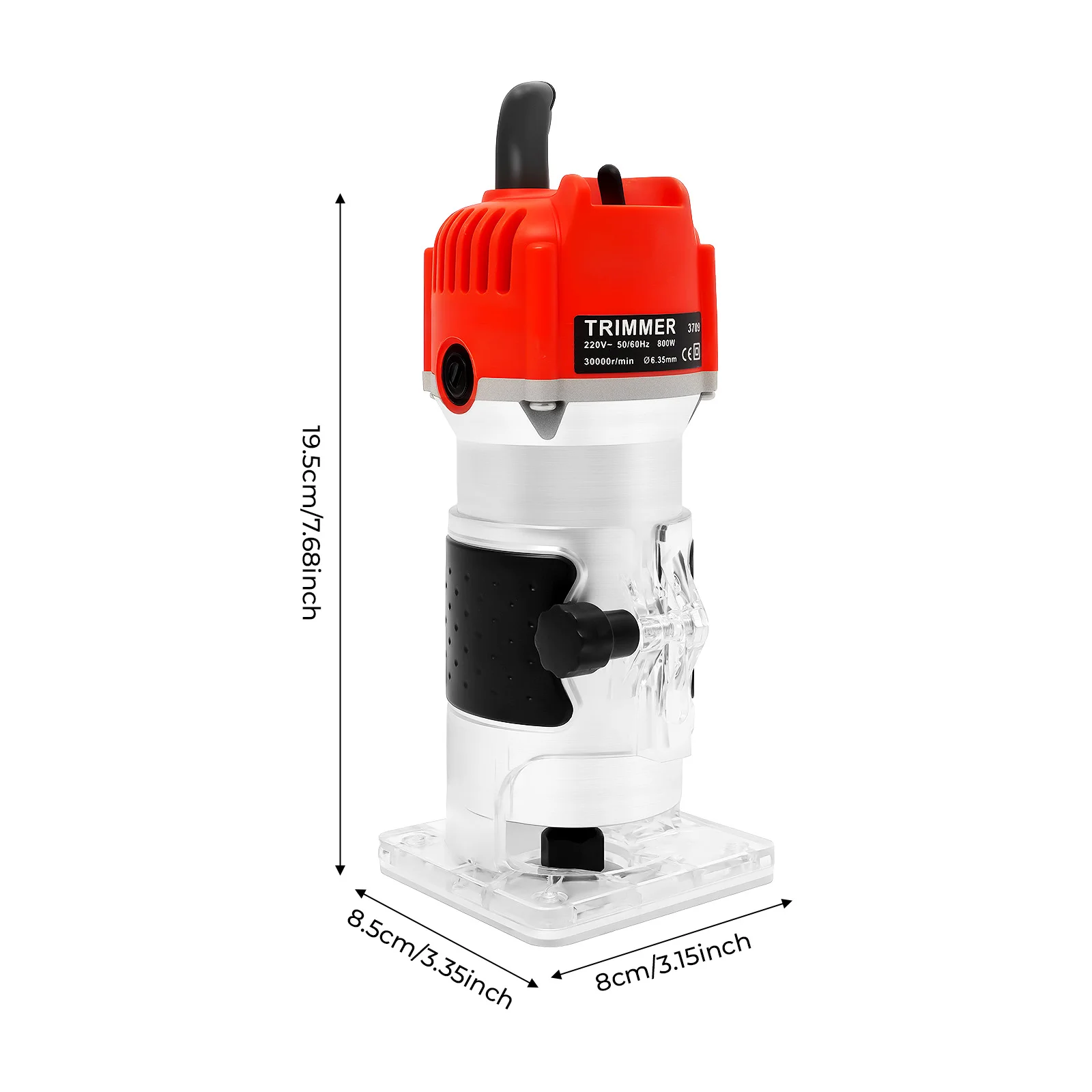 800W Woodworking Trimmer 30000RPM,Compact Electric Handheld Wood Router Carpenter Power Tool for DIY Wood Grooving Edge Trimming
