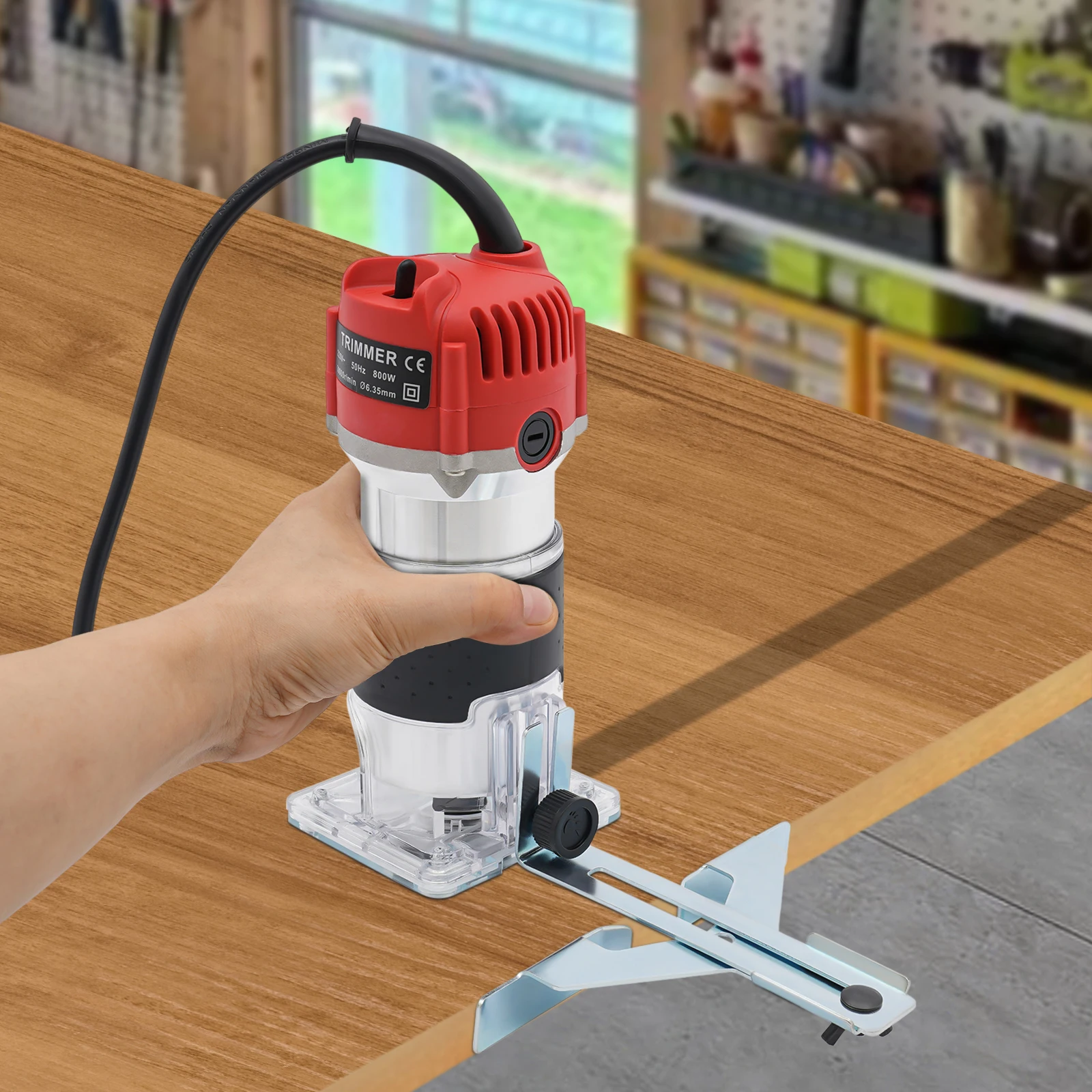 800W Woodworking Trimmer 30000RPM,Compact Electric Handheld Wood Router Carpenter Power Tool for DIY Wood Grooving Edge Trimming