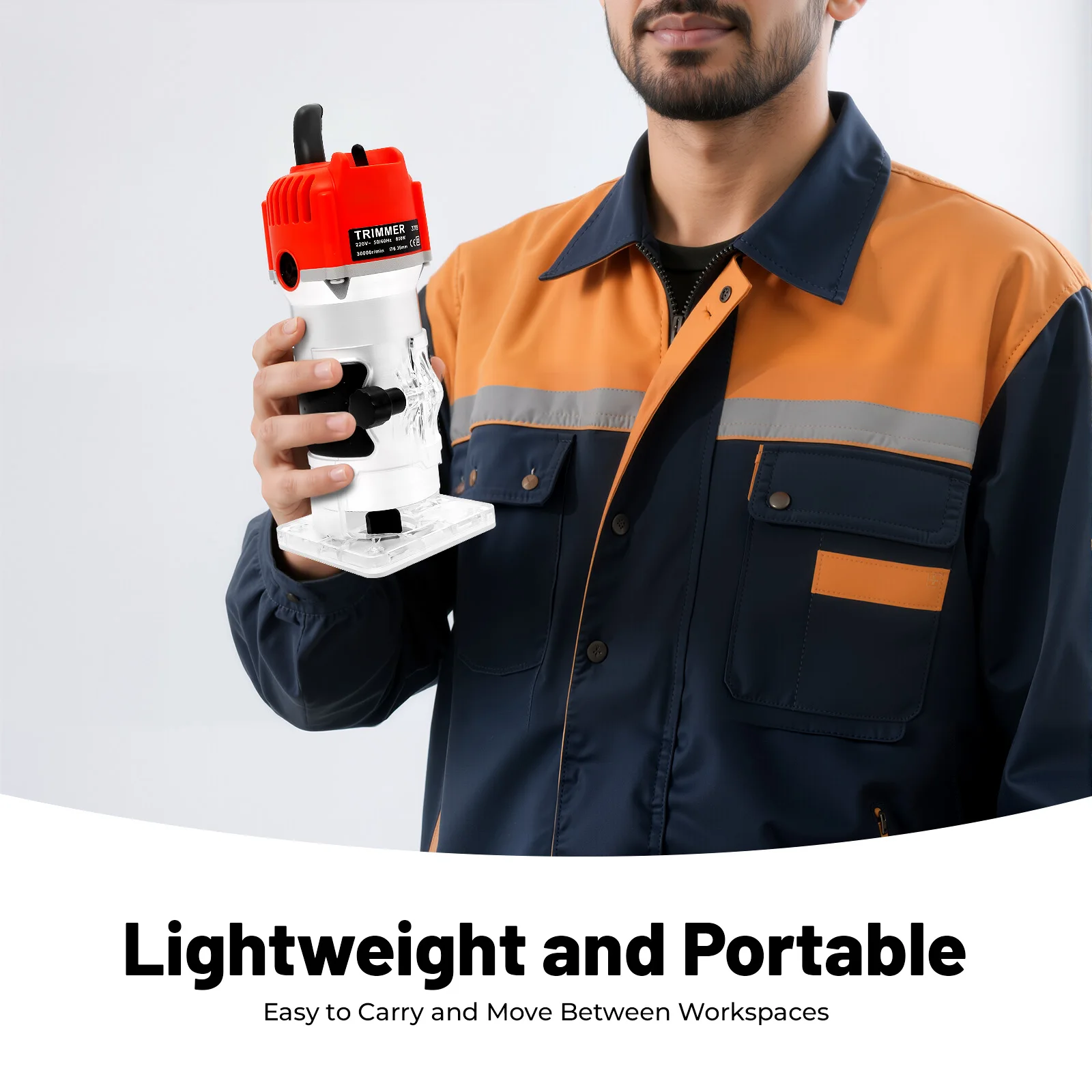 800W Woodworking Trimmer 30000RPM,Compact Electric Handheld Wood Router Carpenter Power Tool for DIY Wood Grooving Edge Trimming