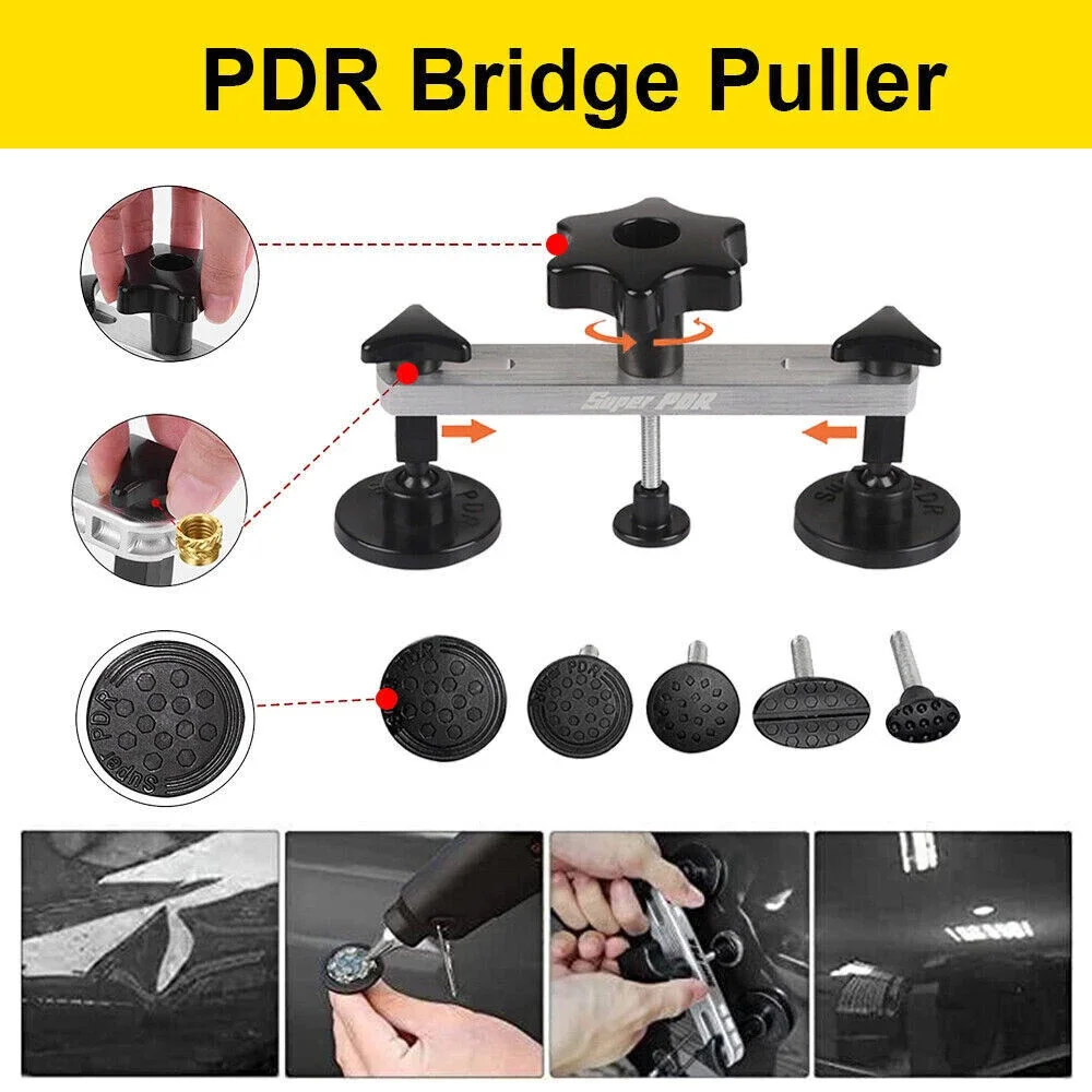 Car Dent Repair Tool Kit - Complete DIY Paintless Dent Removal Tool Set with Glue Gun & Puller Shiped from UK