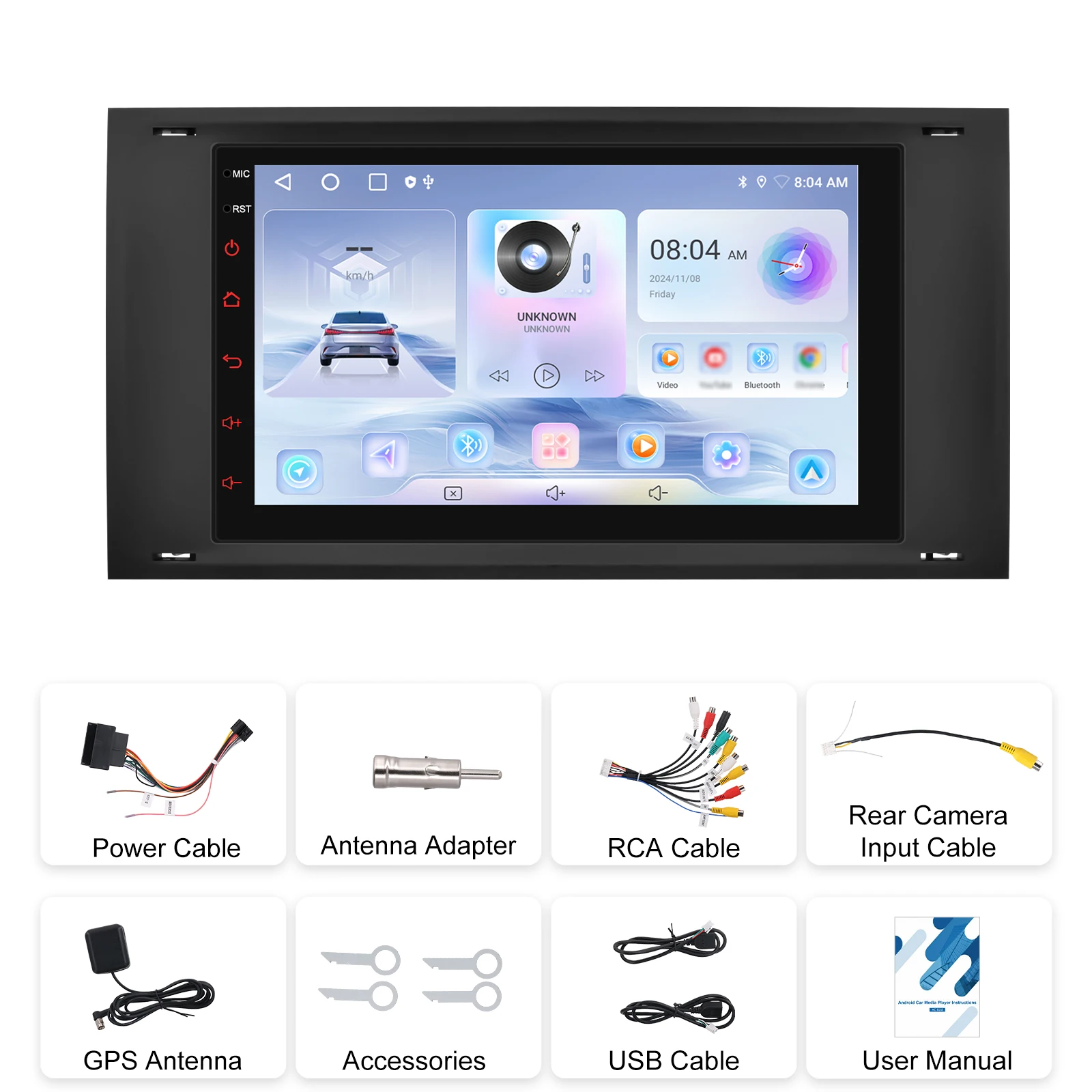 Podofo Car Radio Wireless Carplay Android Auto Audio Stereo Mirror Link 7 Inch For Transit Fiesta Focus Galaxy Mondeo Fusion