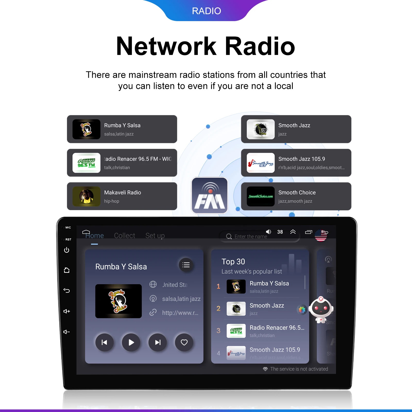 Podofo 6GB+128GB Car Radio Wireless Carplay Android Auto Universal Multimedia Video Player 10.1 Inch 2 Din MirrorLink BT GPS