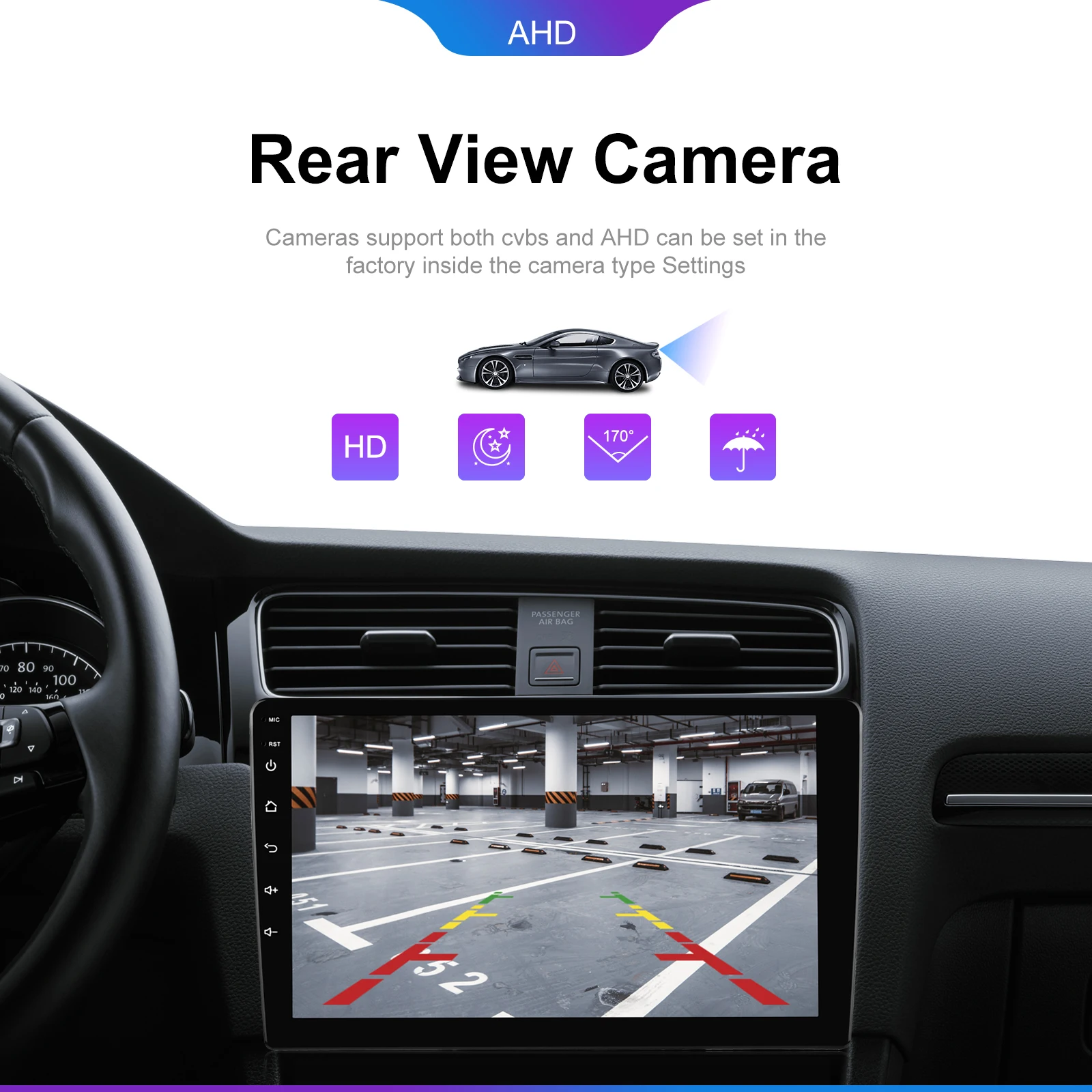 Podofo 6GB+128GB Car Radio Wireless Carplay Android Auto Universal Multimedia Video Player 10.1 Inch 2 Din MirrorLink BT GPS