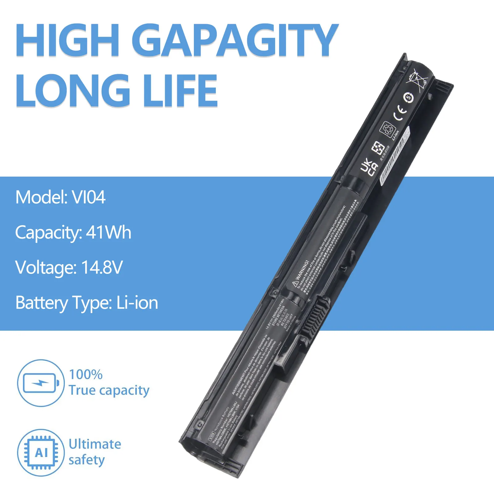New VI04 Laptop Battery For HP Pavilion 17 15 ENVY 15-K028TX K031TX K032TX HSTNN-DB6I HSTNN-DB6K TPN-Q140 TPN-Q141
