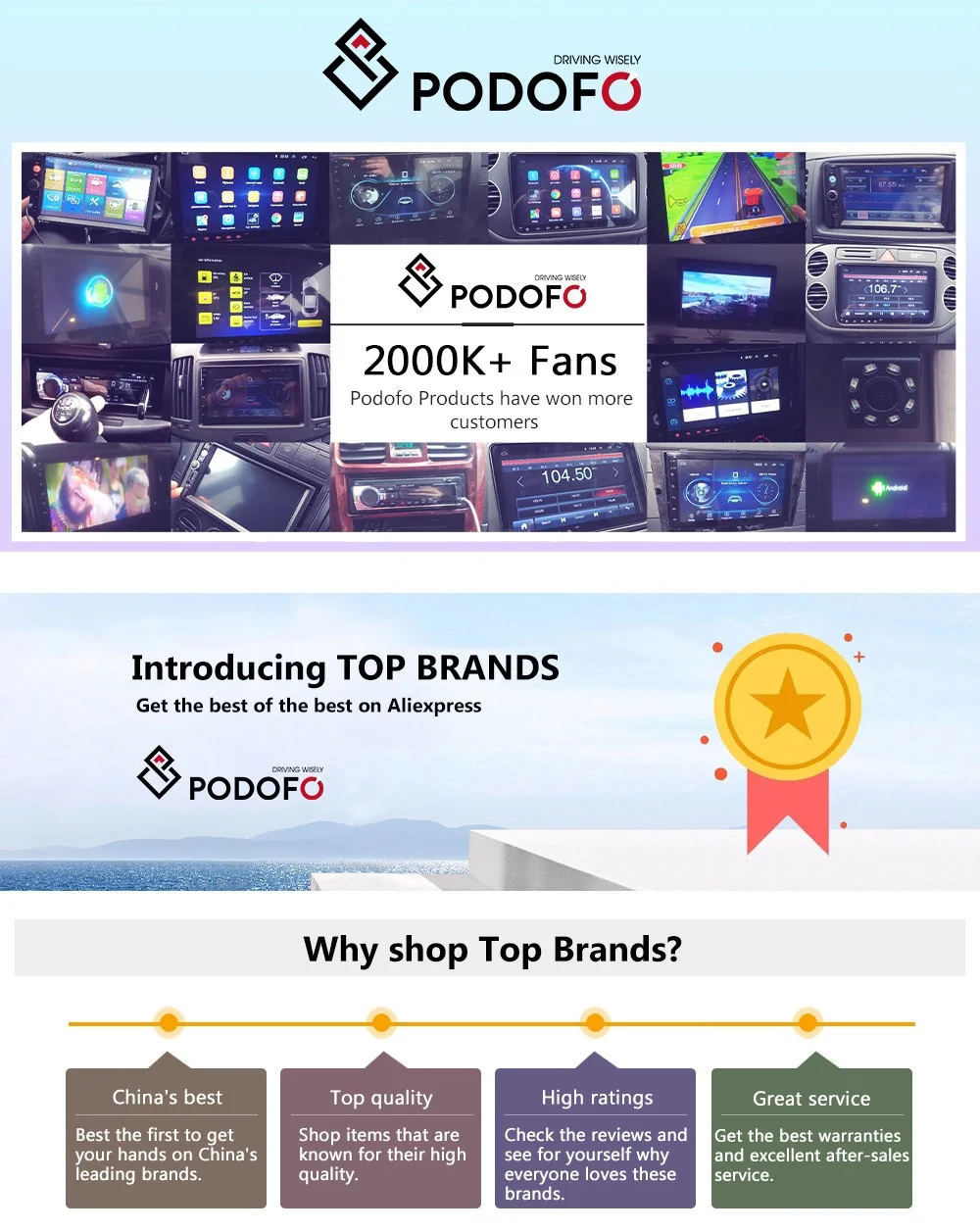 Podofo Android Car Radio For Mercedes-Benz Smart Fortwo 2005-2010 Android Auto 2 Din Multimedia Player Navigation GPS BT FM RDS