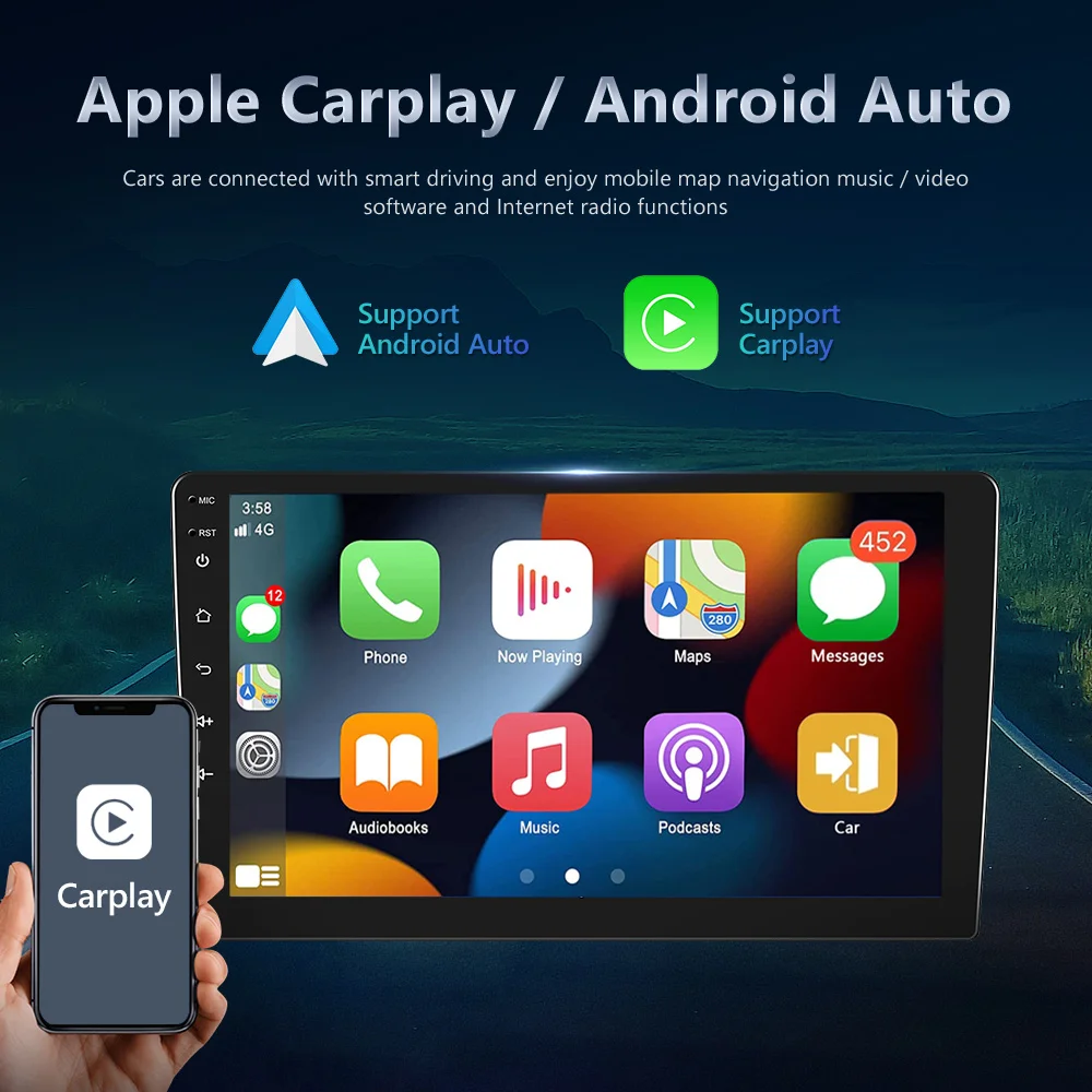 Podofo Android Car Radio For Mercedes-Benz Smart Fortwo 2005-2010 Android Auto 2 Din Multimedia Player Navigation GPS BT FM RDS