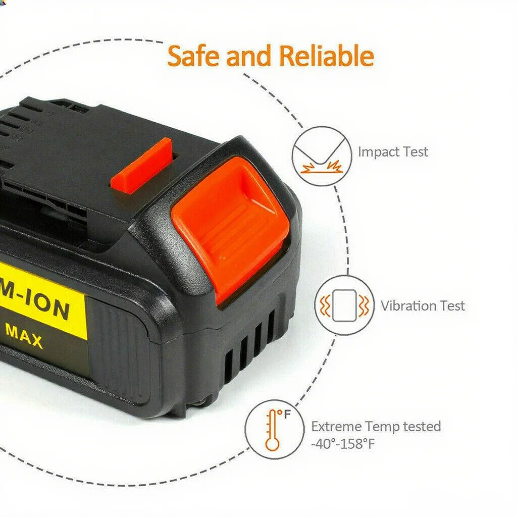 2Pack 18V 8.0Ah Li-Ion Replacement Battery for Dewal Pin Cordless Power Tools, High Capacity Rechargeable Battery Pack
