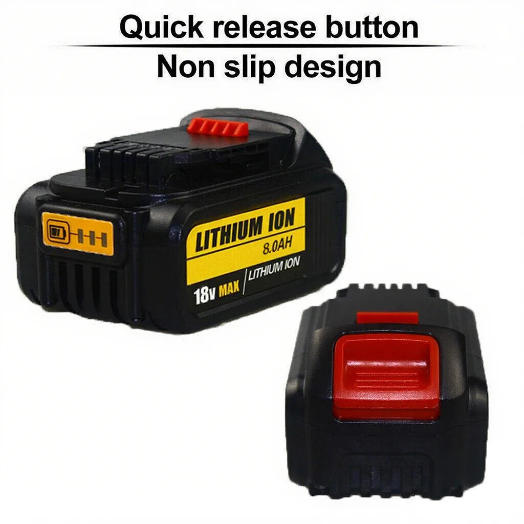 2Pack 18V 8.0Ah Li-Ion Replacement Battery for Dewal Pin Cordless Power Tools, High Capacity Rechargeable Battery Pack