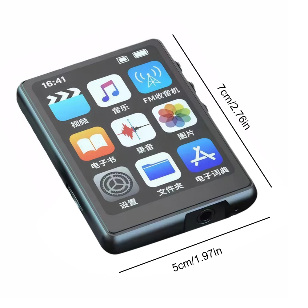MP3 MP4 Player HiFi MP4 Walkman Full Touch Screen Bluetooth-Compatible Portable MP3 Player with Speaker FM/E-book/Recorder