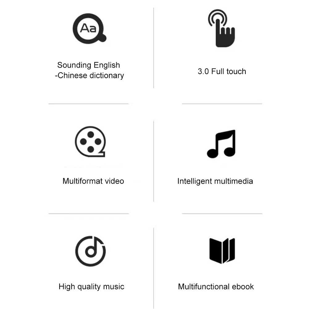 MP3 MP4 Player HiFi MP4 Walkman Full Touch Screen Bluetooth-Compatible Portable MP3 Player with Speaker FM/E-book/Recorder