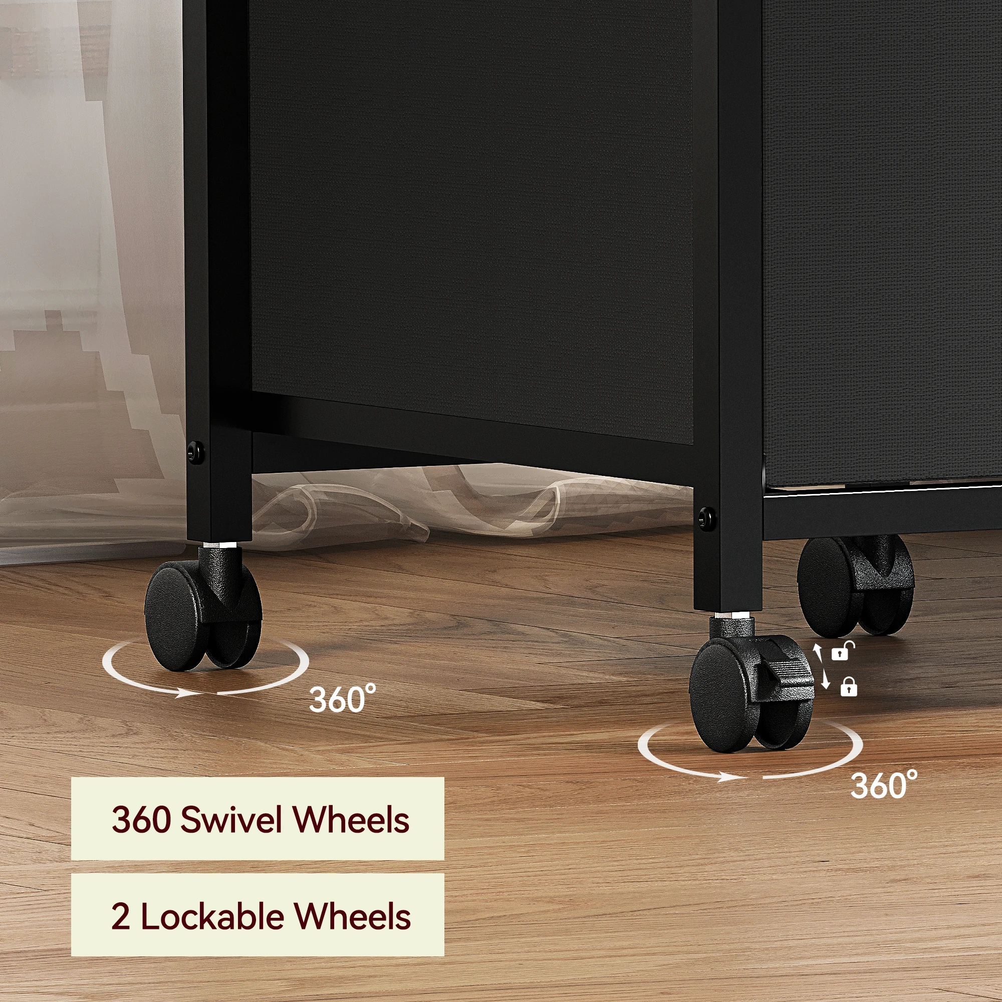File Cabinet with Drawers, Mobile Filing Cabinet Fits Letter Size or A4, Fabric Vertical File on Wheels, Home Office