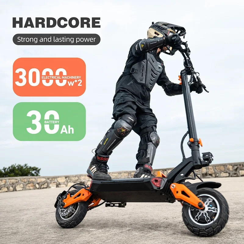 11 inch off-road electric scooter 6000W60V30AH lithium battery intelligent folding mini electric scooter in stock in Europe