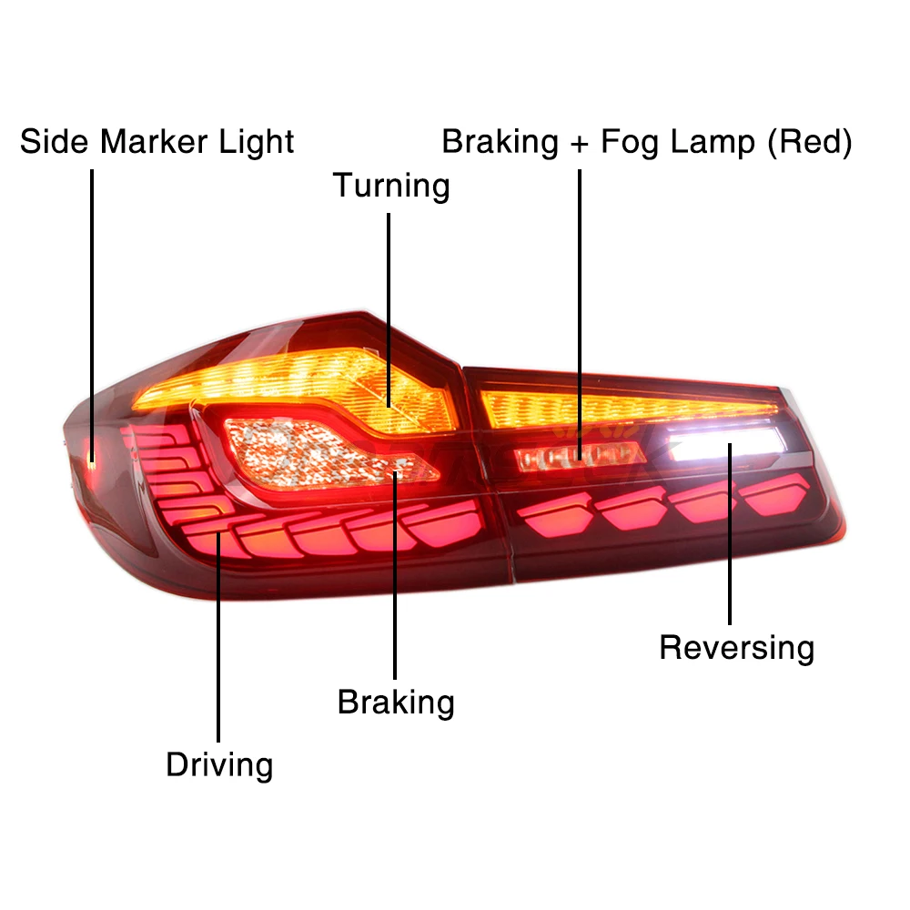LED Tail Light Assembly for BMW 5 Series G30 F90 M5 2018-2022 Auto Rear Lamp Brake Turn Signal Reversing Running Light Taillight