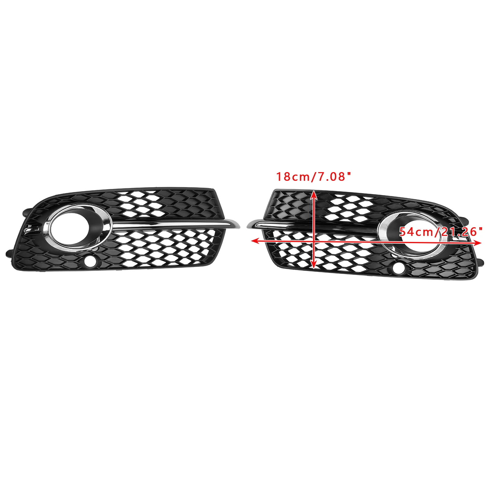 Artudatech Front Bumper Fog Light Grille Fit for Audi Q5 S-Line SQ5 2013-2017 Black Chrome