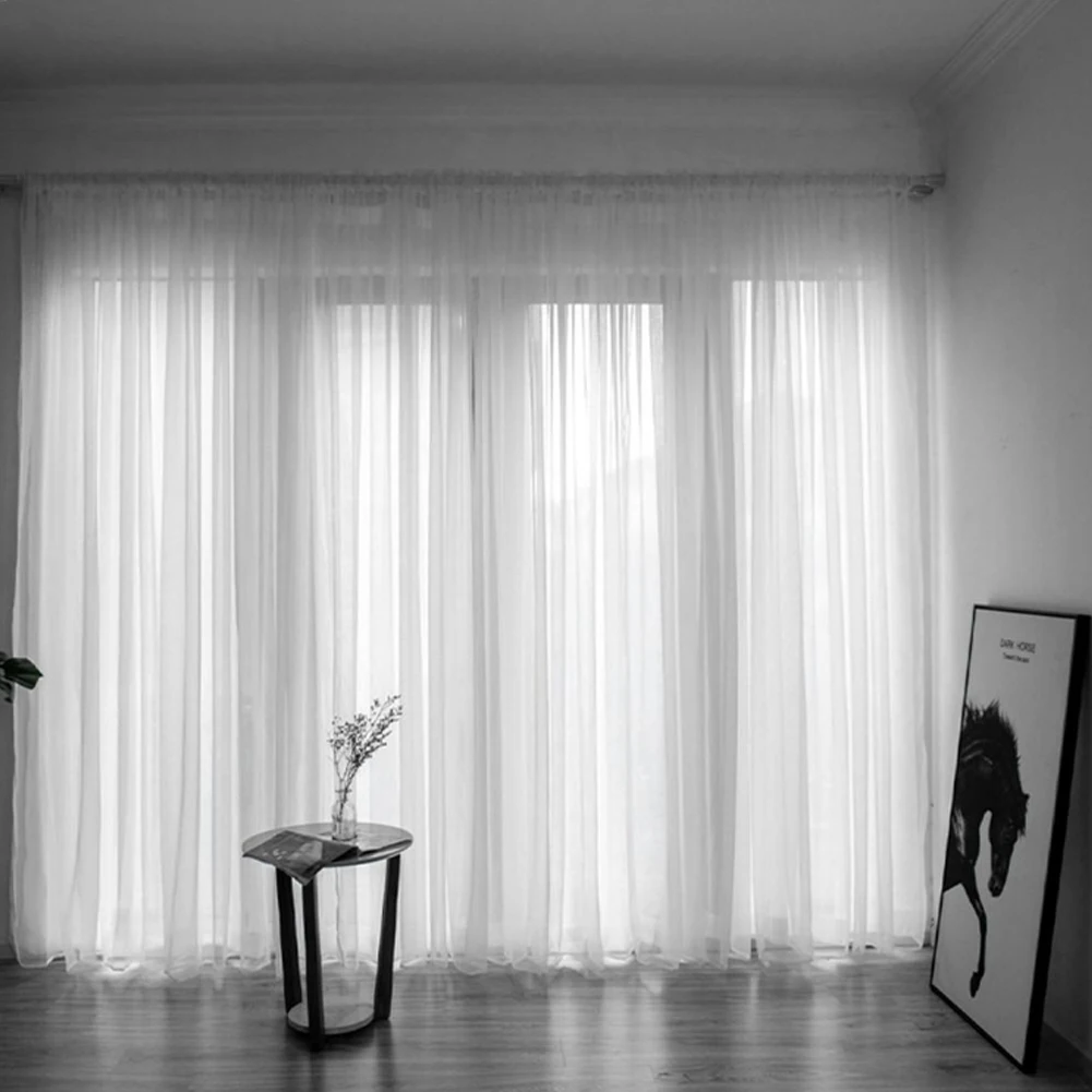 Voltsify Sheer Voile Window Curtain Panel, 100cm W X 200cm H