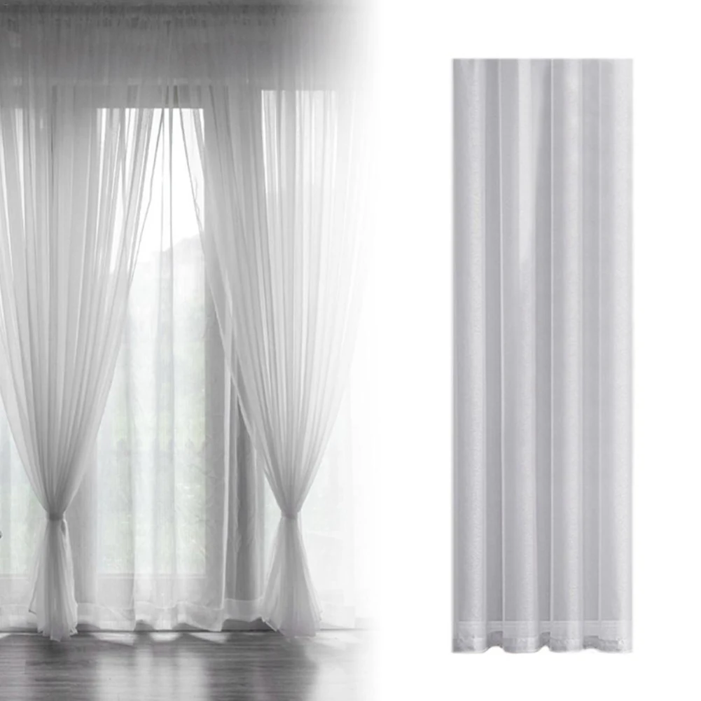 Voltsify Sheer Voile Window Curtain Panel, 100cm W X 200cm H
