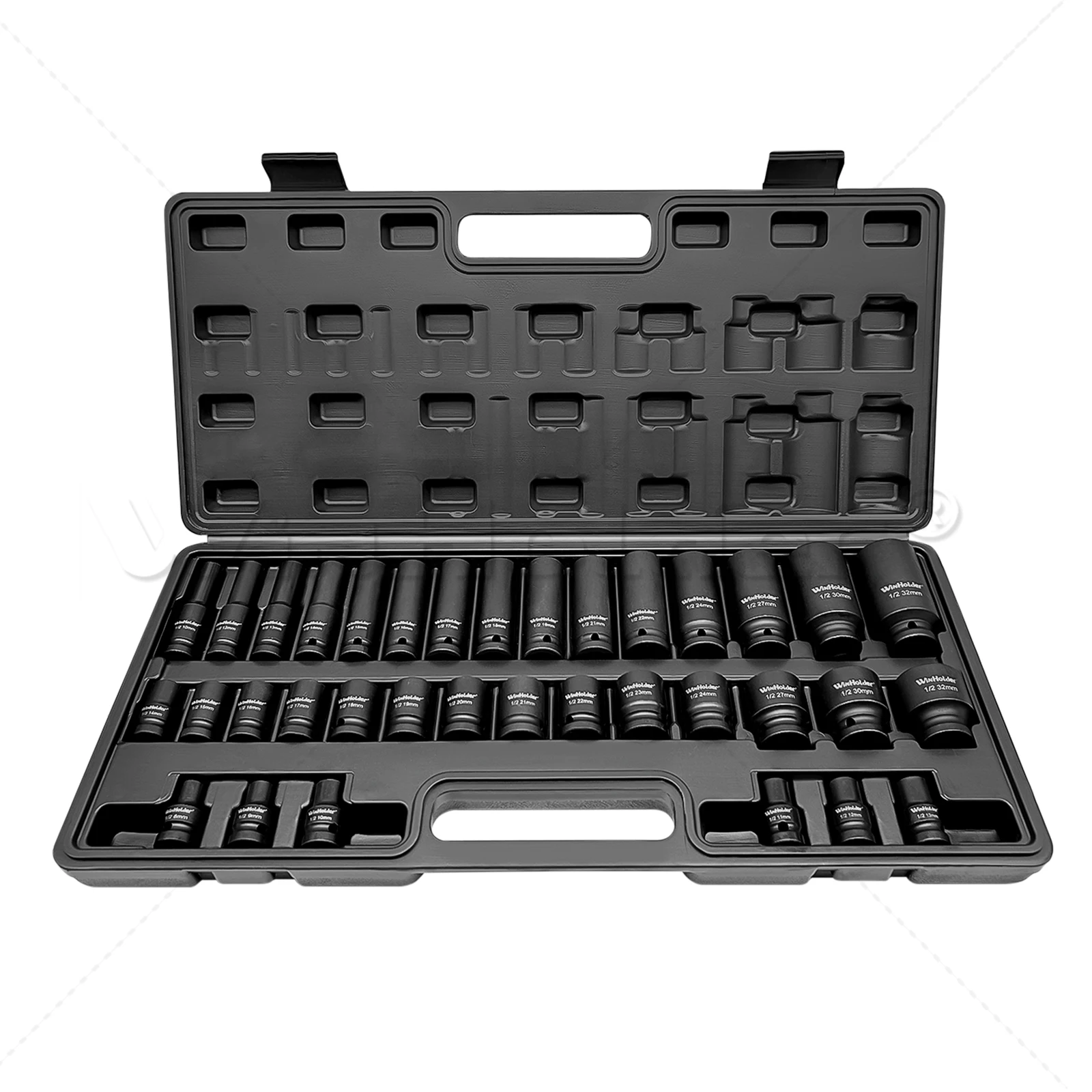 35PCS Impact Socket Set 8-32MM Deep Socket Wrench Air Pneumatic Repair Tool Car Repair Combined Tool with Black Case