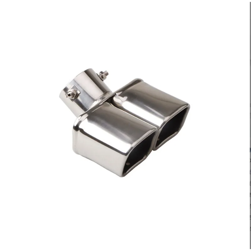Car Exhaust Tip Stainless Steel Exhaust Tail Throat Square Tail Pipe For 2.5-inch Intake Exhaust Systems