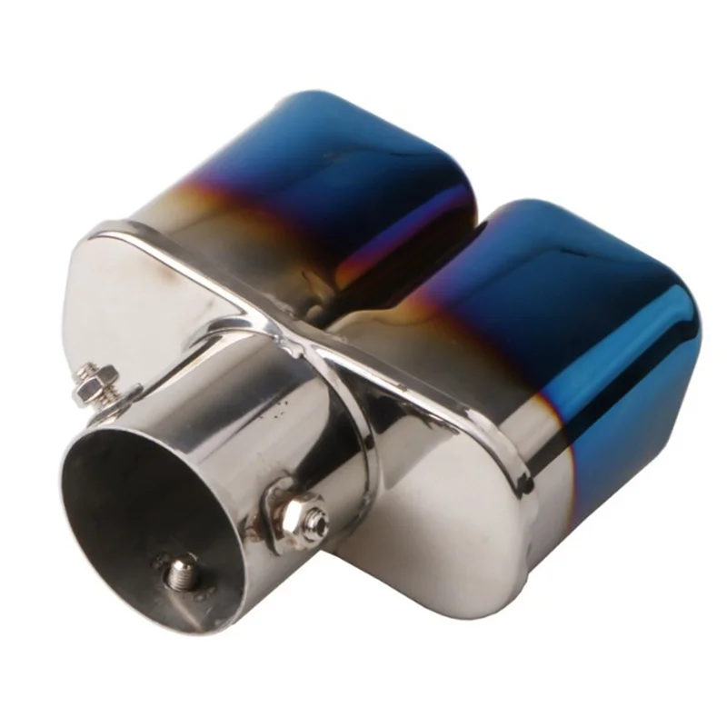 Car Exhaust Tip Stainless Steel Exhaust Tail Throat Square Tail Pipe For 2.5-inch Intake Exhaust Systems