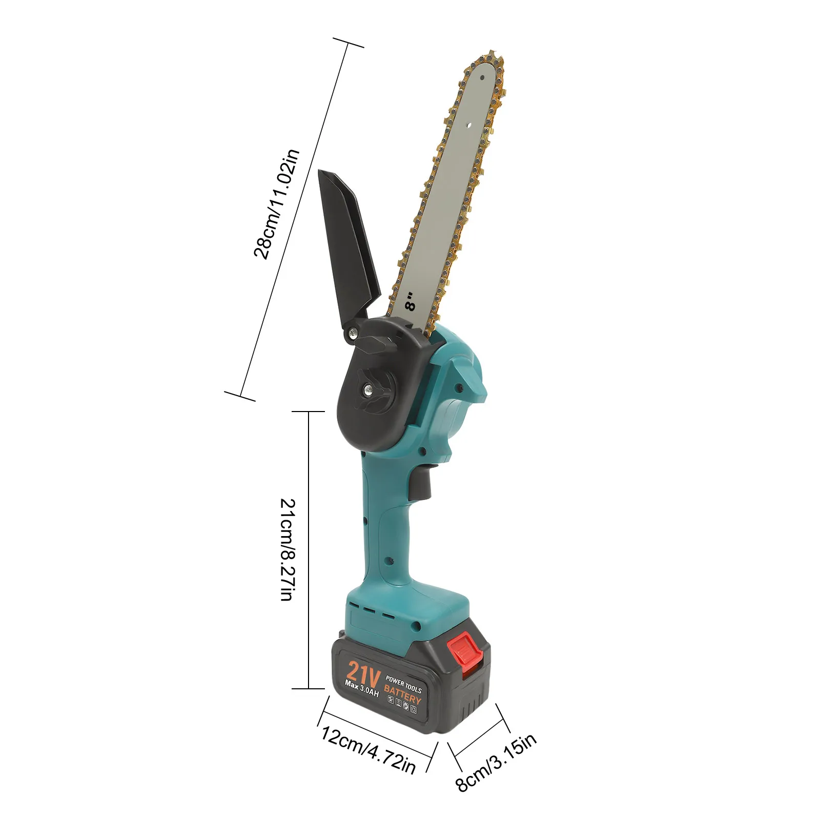 Mini Handheld Electric Chainsaw 8 Inch Portable Cordless Brushless for Branch Tree Cutting Pruning