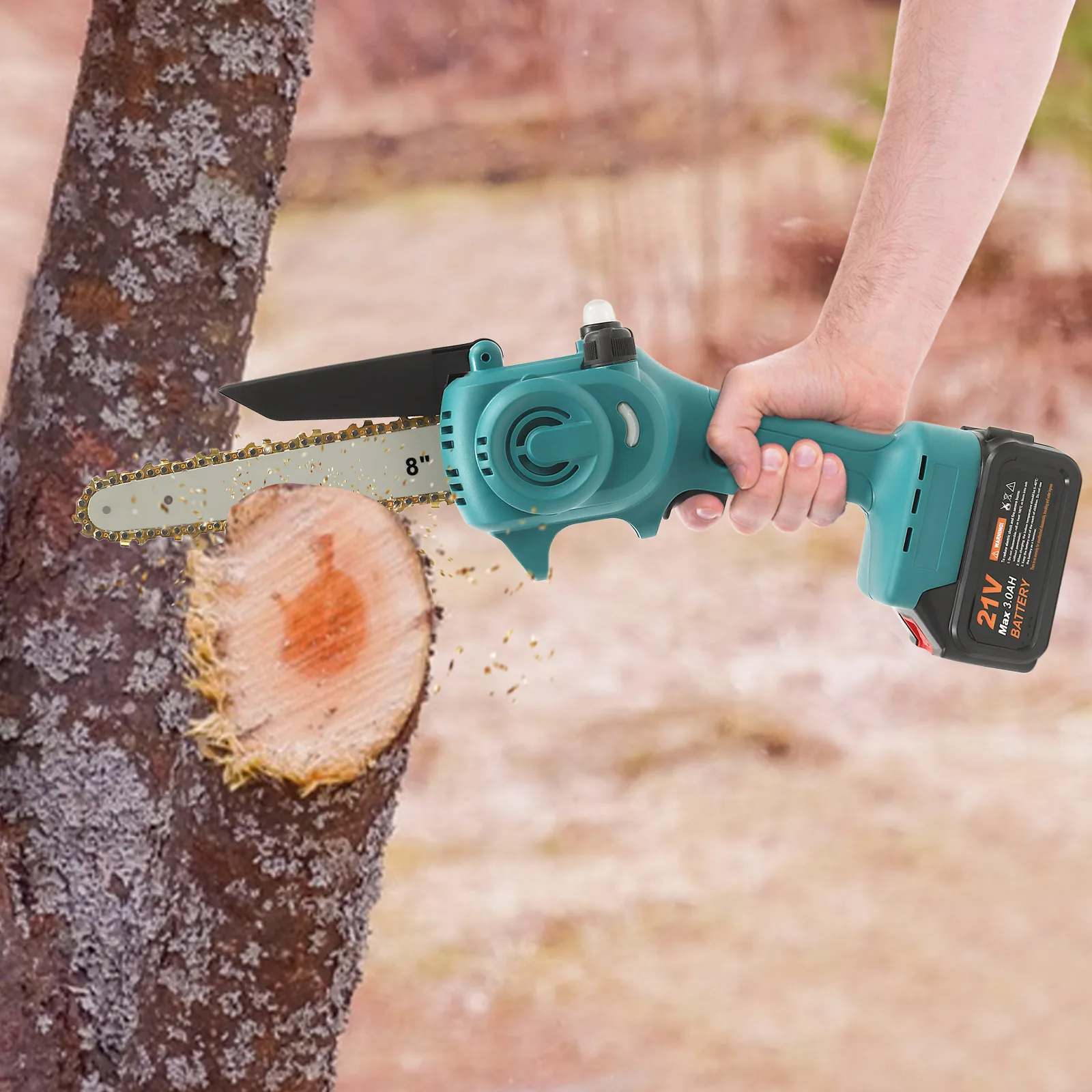 Mini Handheld Electric Chainsaw 8 Inch Portable Cordless Brushless for Branch Tree Cutting Pruning