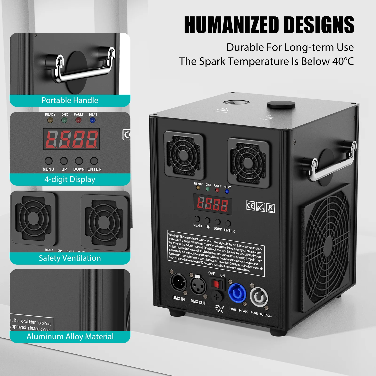 GWONG 700W Pyrotechnics Machines Cold Spark Spark Machine D-MX512 With Remote Control for Bar Party DJ Christmas Wedding
