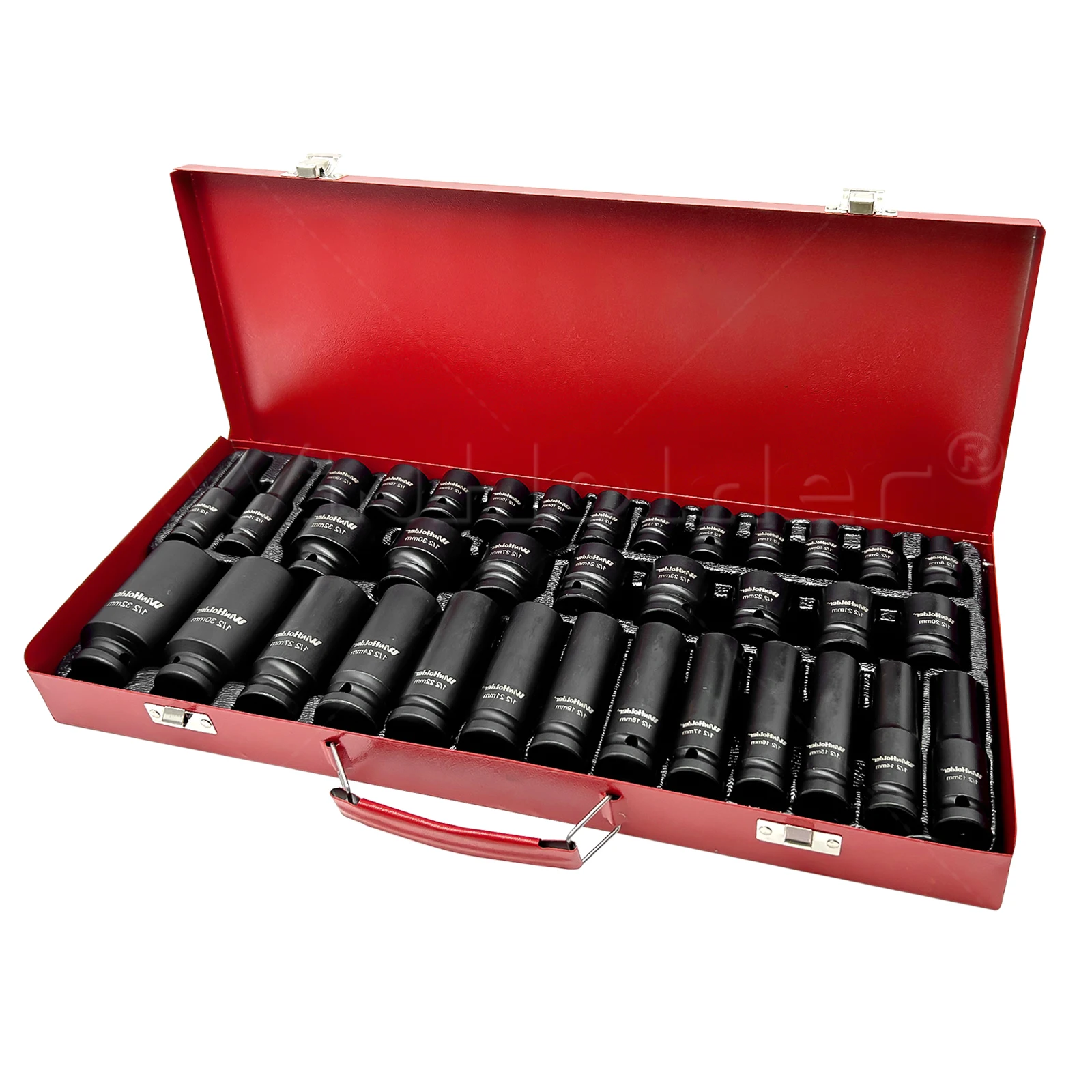New 35Pcs Metric 6 Point 1/2" Inch Drive Deep Impact Socket Long Short Thin Wall Spindle Axle Nut Sockets Set 8mm-32mm