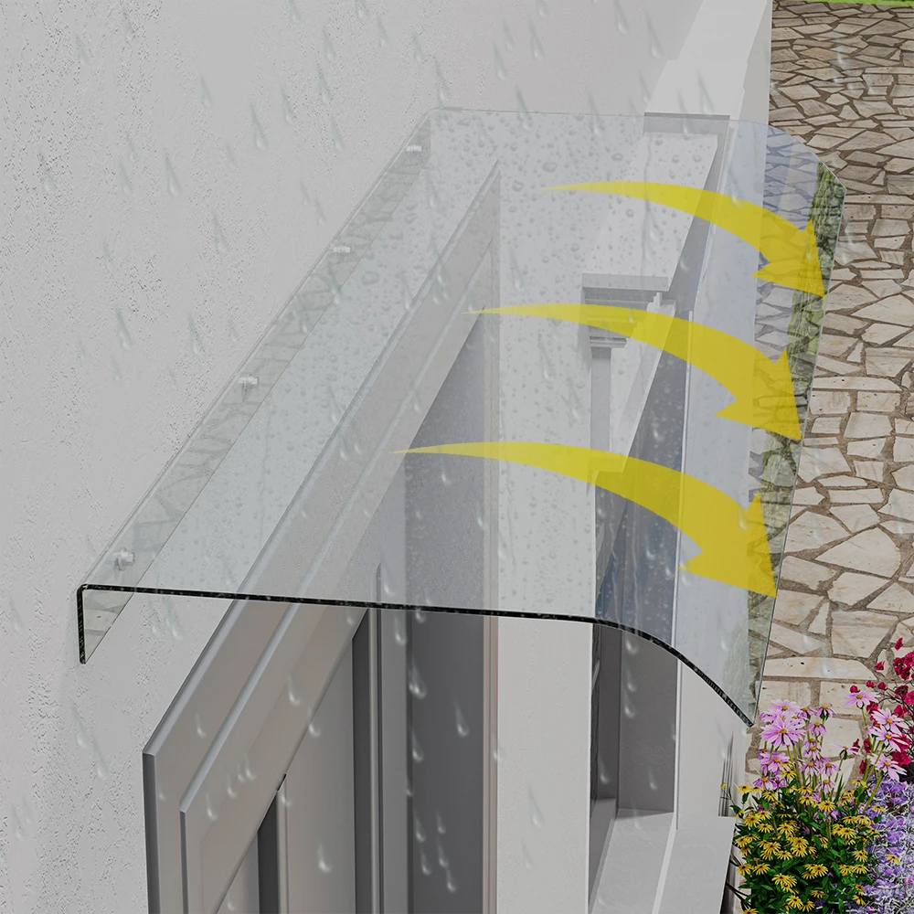 【Breeins】Modern Transparent Bracket-free Invisible Awning Baffle Window Patio Balcony Eaves Outdoor Door Head Sunshade Rain