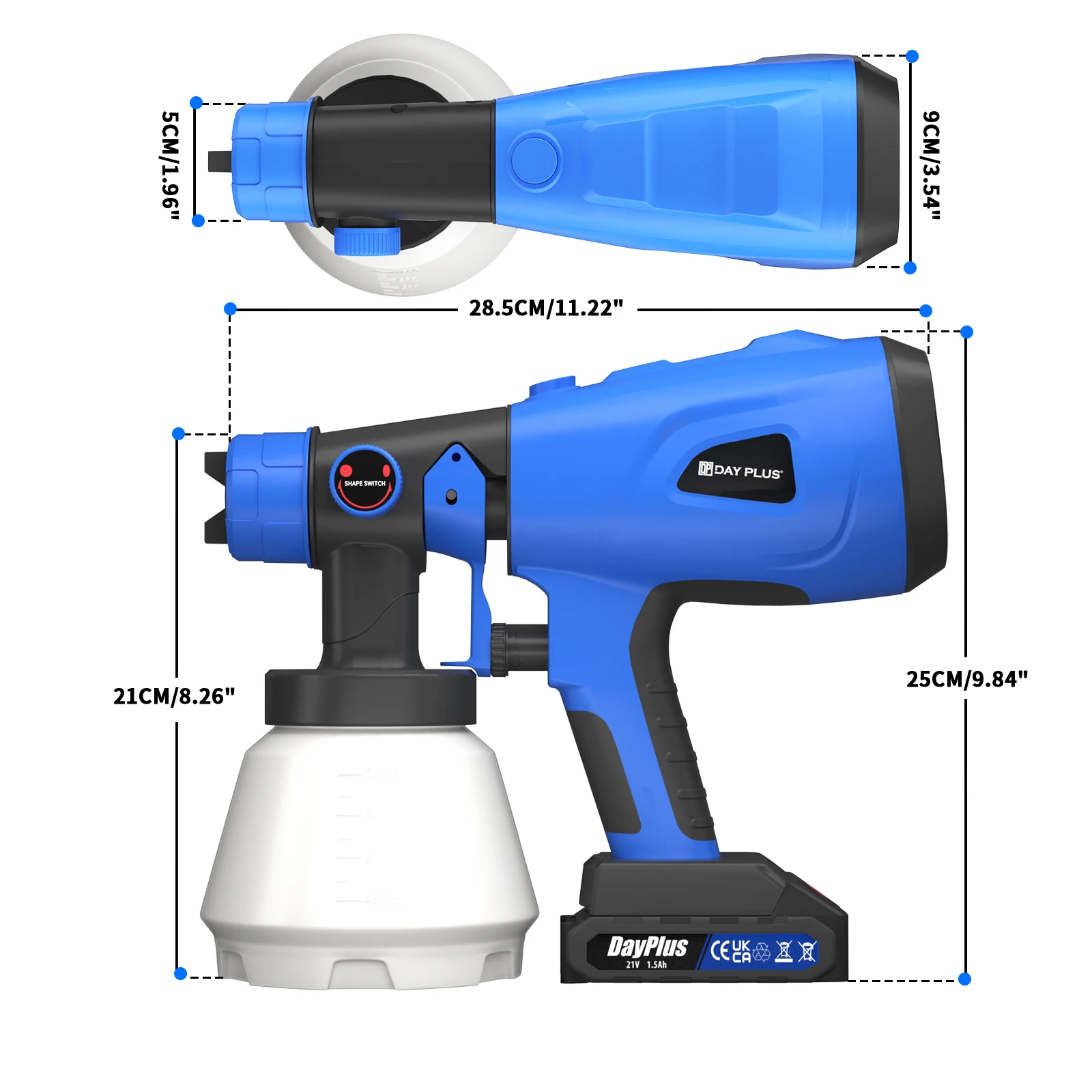 1000ML Cordless Electric Spray Gun High Power HVLP Ideal for Auto Furniture & Steel Coating Compatible with Makita 18V Battery