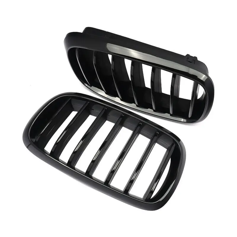 2pcs Car Grilles Front Bumper Grille Replacement Exterior Styling Decoration Compatible For F15/F16 X5 X6 2014-2017
