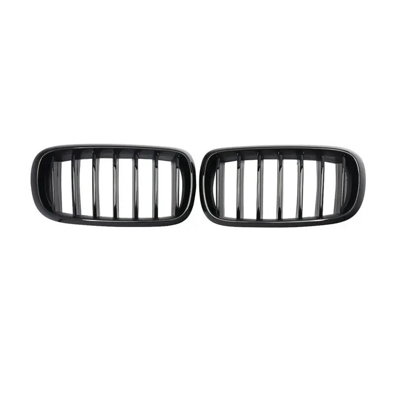 2pcs Car Grilles Front Bumper Grille Replacement Exterior Styling Decoration Compatible For F15/F16 X5 X6 2014-2017