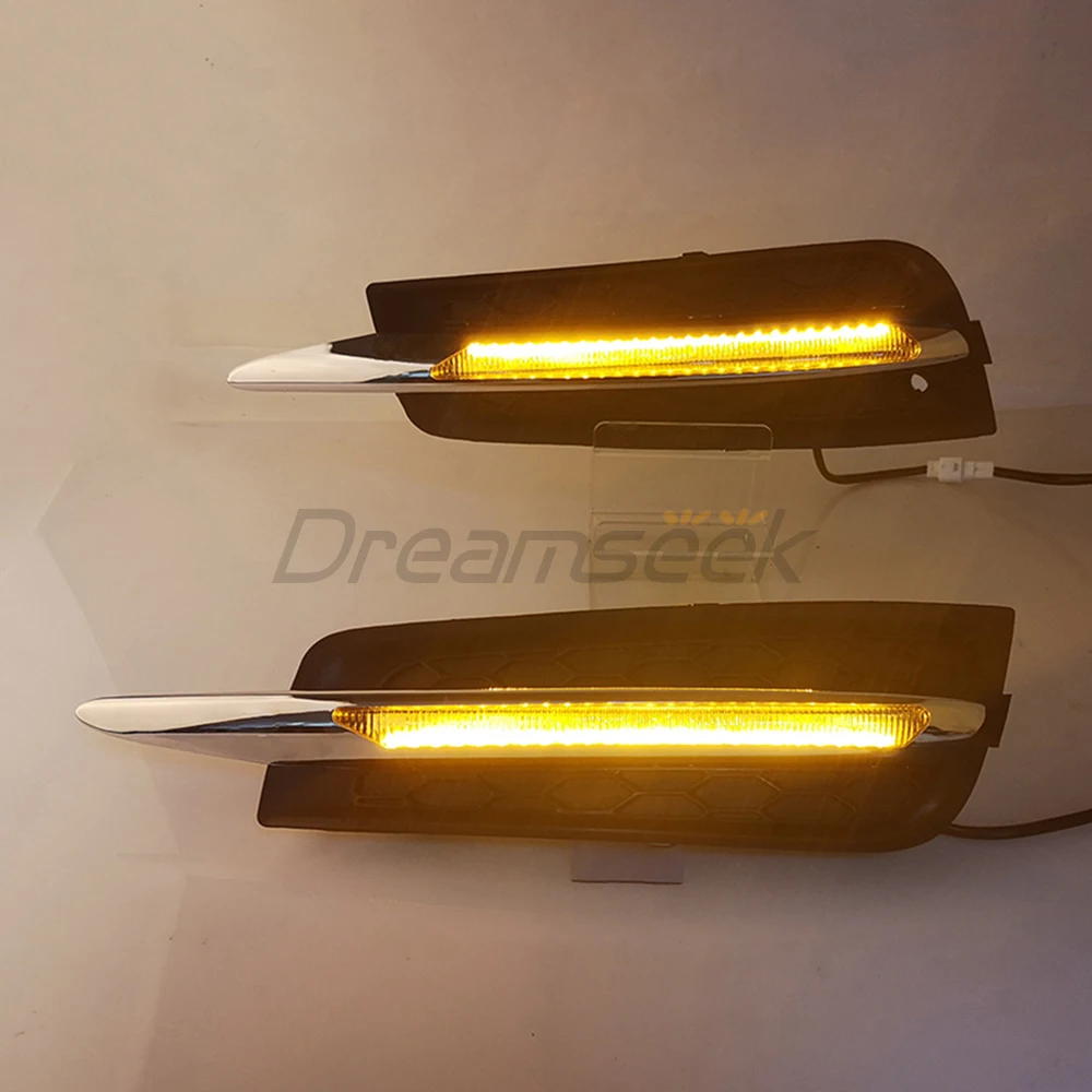 2Pcs LED DRL Daytime Running Light for Chevy Chevrolet Cruze 2011-2015 Car Fog Turn Signal Lamp Driving Daylights 3Color Bumper