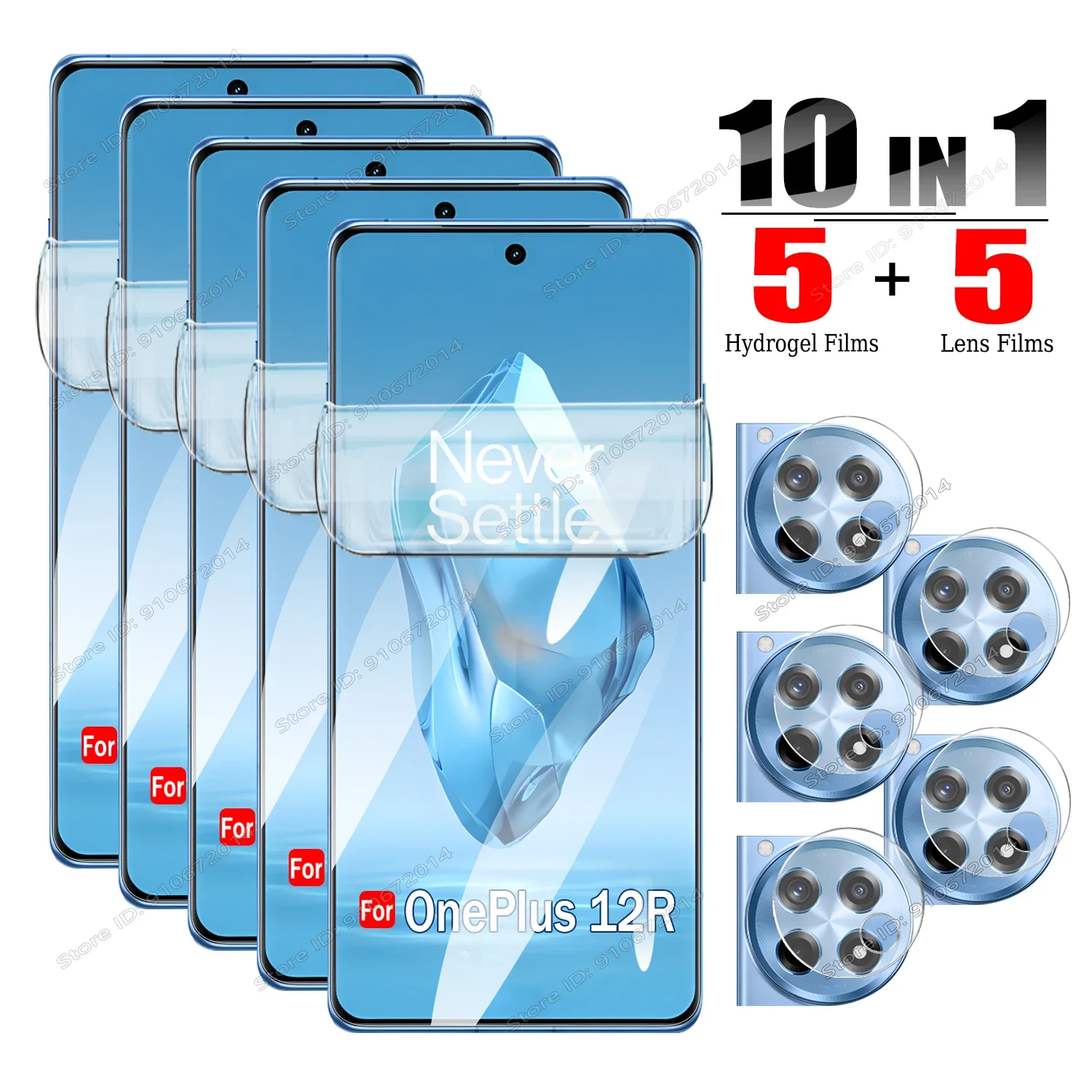 10IN1 Full Cover Hydrogel Film For OnePlus 12R 12 13 11 11R 9RT 10R 10T 8T 8 9 10 ACE 3 2 Pro 3V 2V 1+ 13R Screen Lens Protector
