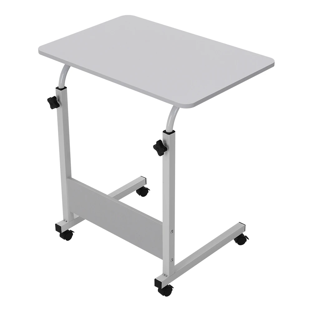 Voltsify Height Adjustable Mobile Table Overbed Desk with Wheels Laptop Tray Stand,60cmWx 40cmDx 87cmH