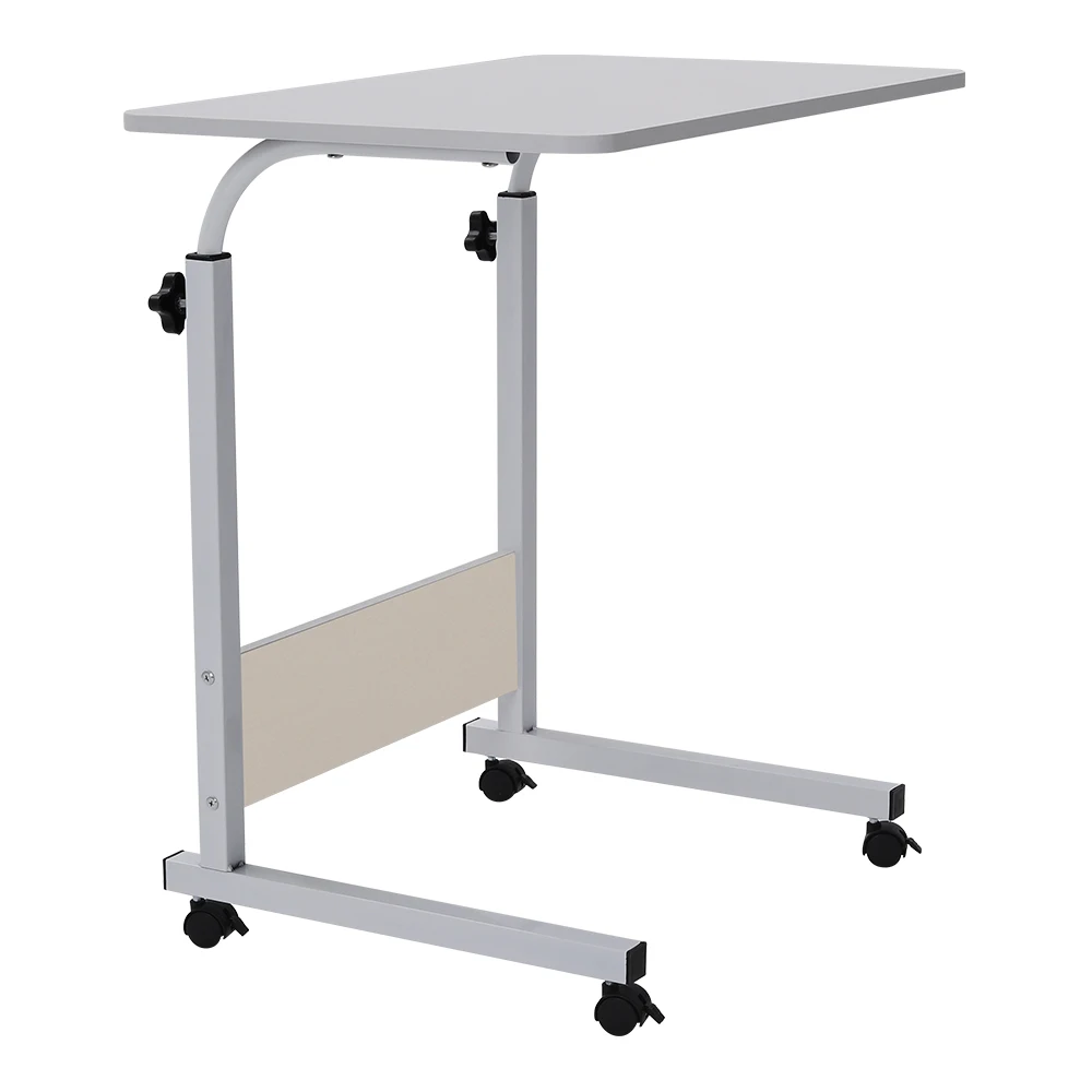 Voltsify Height Adjustable Mobile Table Overbed Desk with Wheels Laptop Tray Stand,60cmWx 40cmDx 87cmH