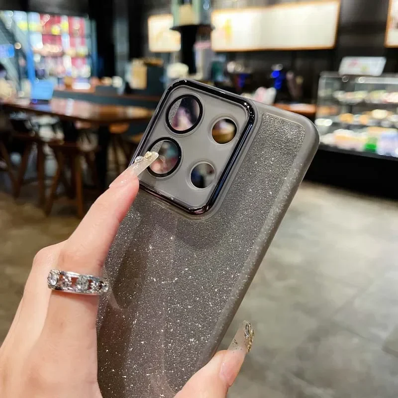 Luxury Bling Soft Silicone Glitter Paper Case For Xiaomi Redmi Note 13 13ProPlus 13C 12S 12C 11S 10C POCO X6 M6 Pro Clear Cover