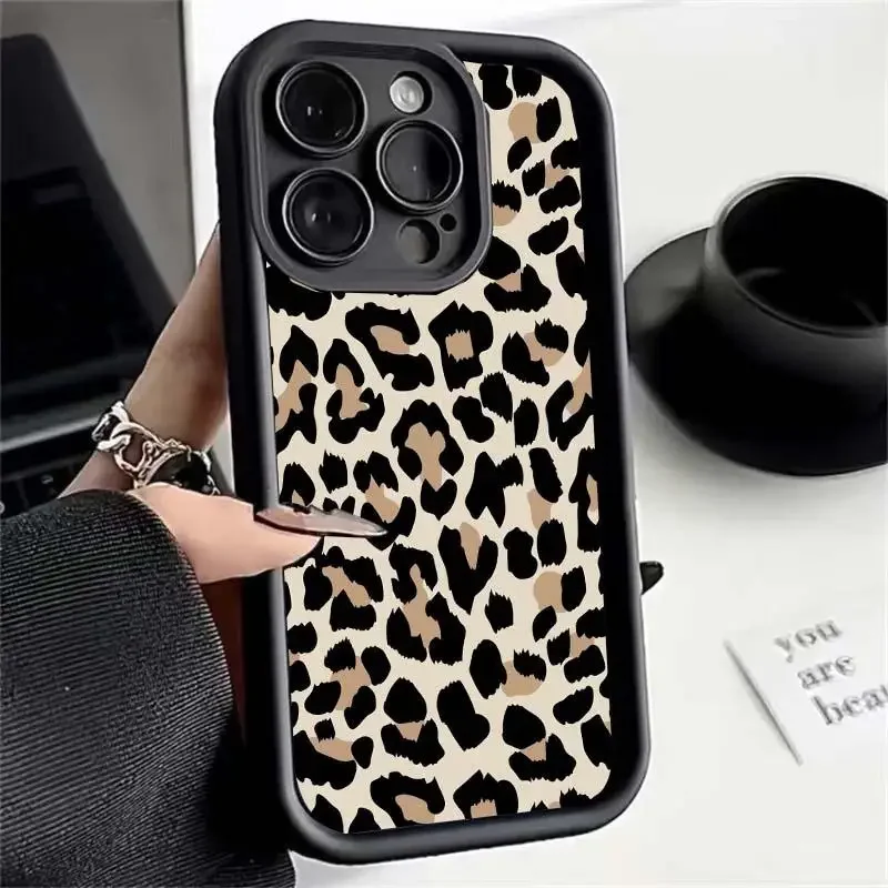 Retro Trendy Black Leopard Print Case for OPPO Reno 12F 11F 10 5G 8 11 10 12 Pro Reno 7 4G 4 5 6 Lite A38 A78 A98 A57 A77 Cover