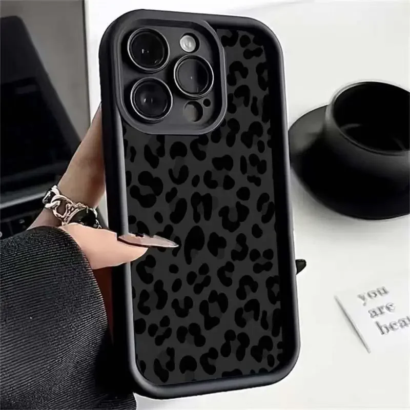 Retro Trendy Black Leopard Print Case for OPPO Reno 12F 11F 10 5G 8 11 10 12 Pro Reno 7 4G 4 5 6 Lite A38 A78 A98 A57 A77 Cover